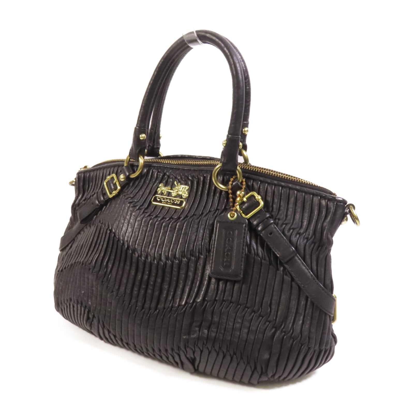 COACH 牛皮皮革2way Chain Shoulder Bag金扣手挽肩背兩用袋