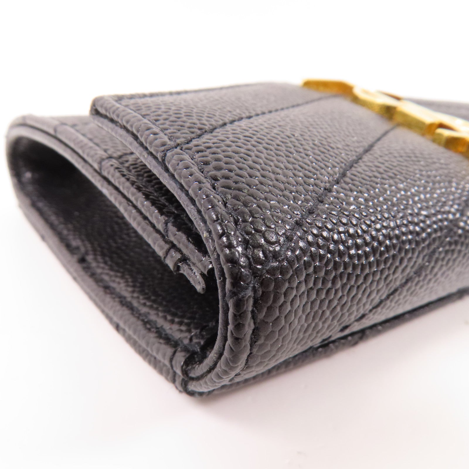 YVES SAINT LAURENT 牛皮皮革Card Case金扣卡套