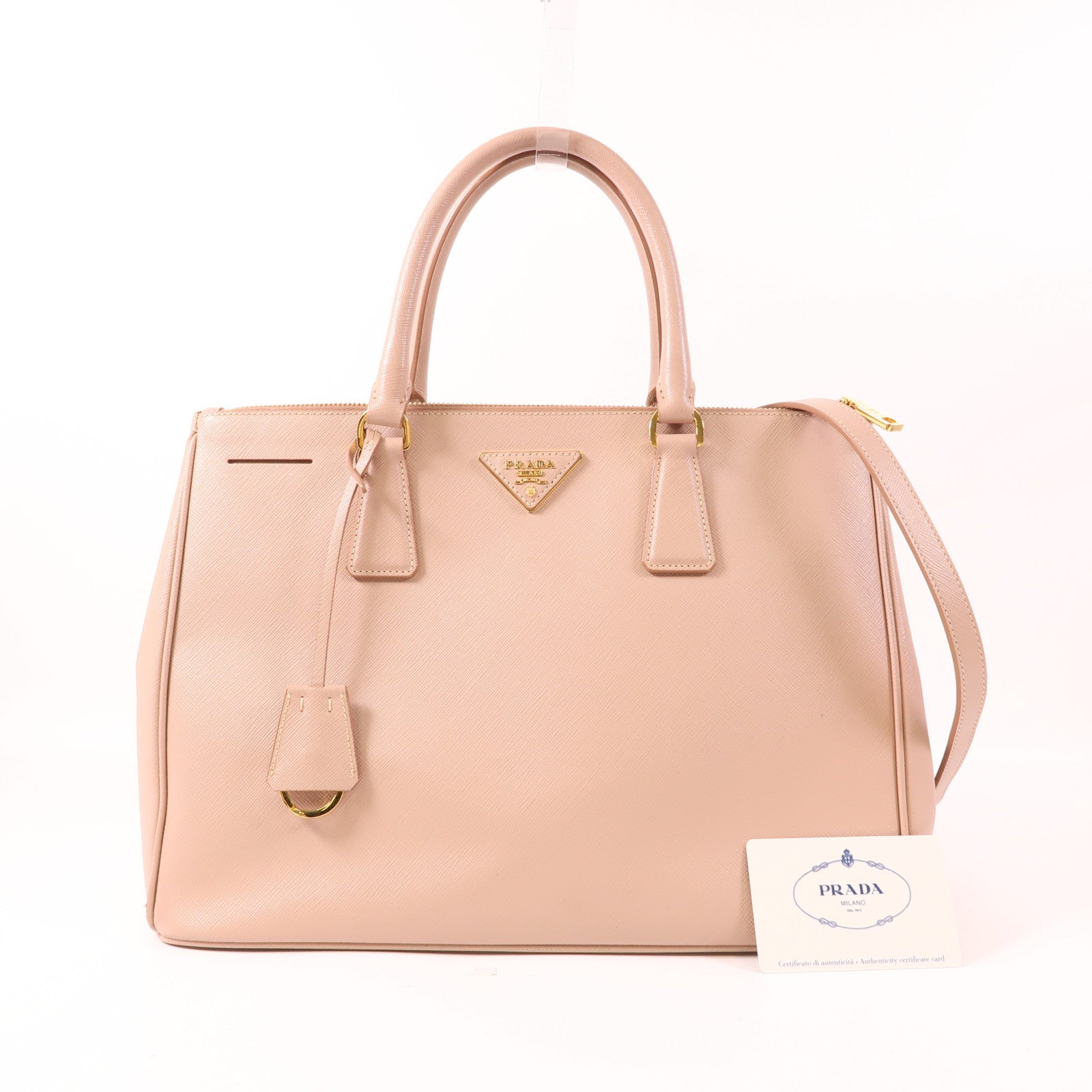 PRADA 牛皮皮革2 Way Shoulder Bag金扣手挽肩背兩用袋