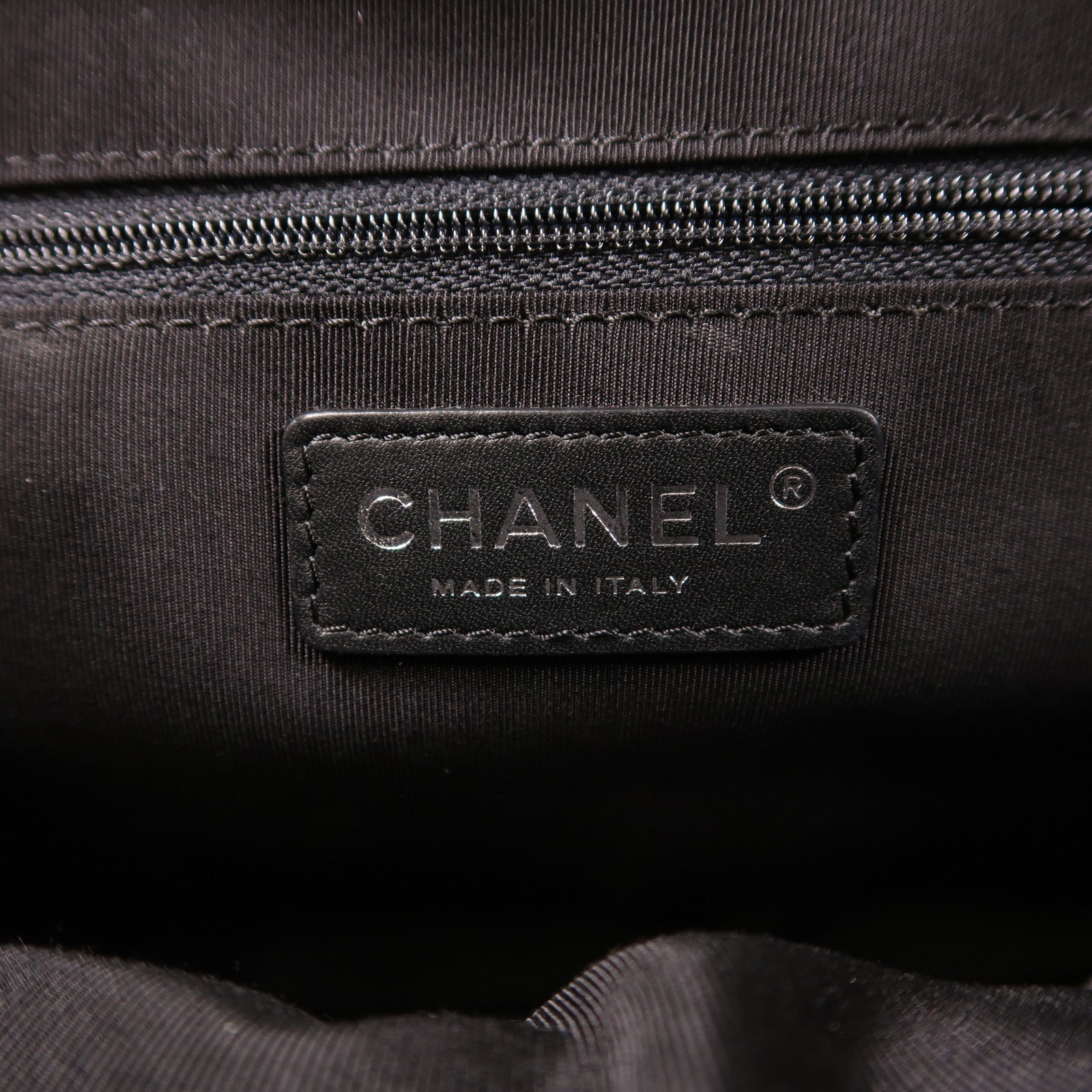 CHANEL CC SHW Shoulder Bag Calfskin Leather Black