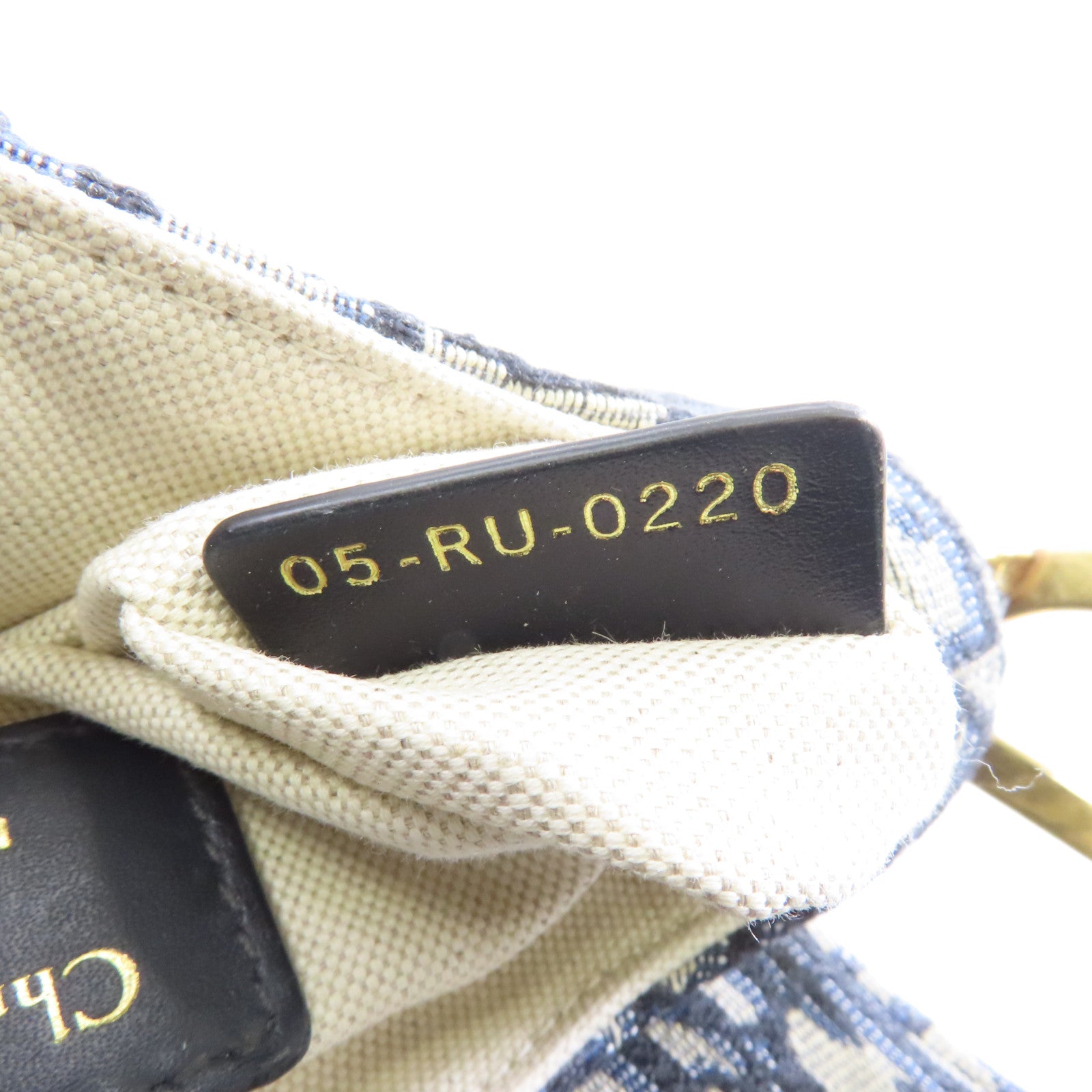 Dior 【激減優惠】帆布Saddle Mini金扣手挽袋藍色