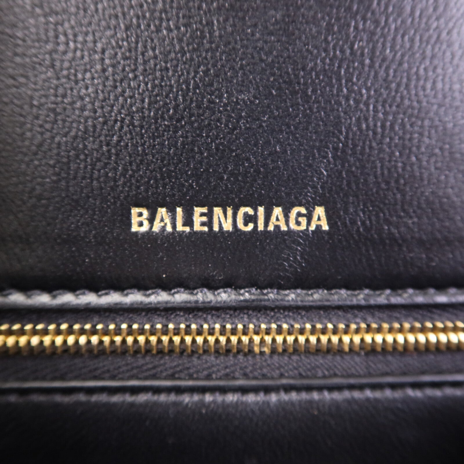BALENCIAGA 【激減優惠】牛皮皮革Hourglass Medium金扣手挽肩背兩用袋