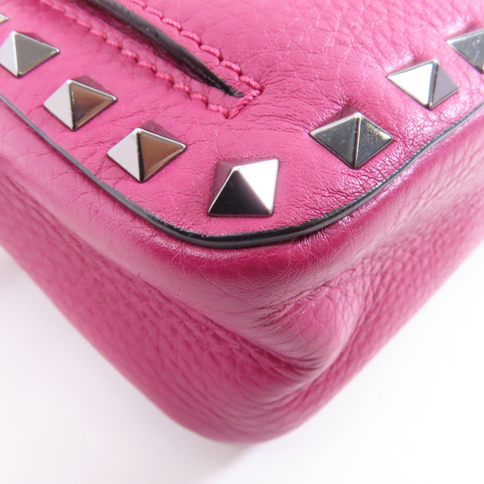 Valentino 【激減優惠】牛皮皮革Shoulder Bag銀扣肩背袋紫色