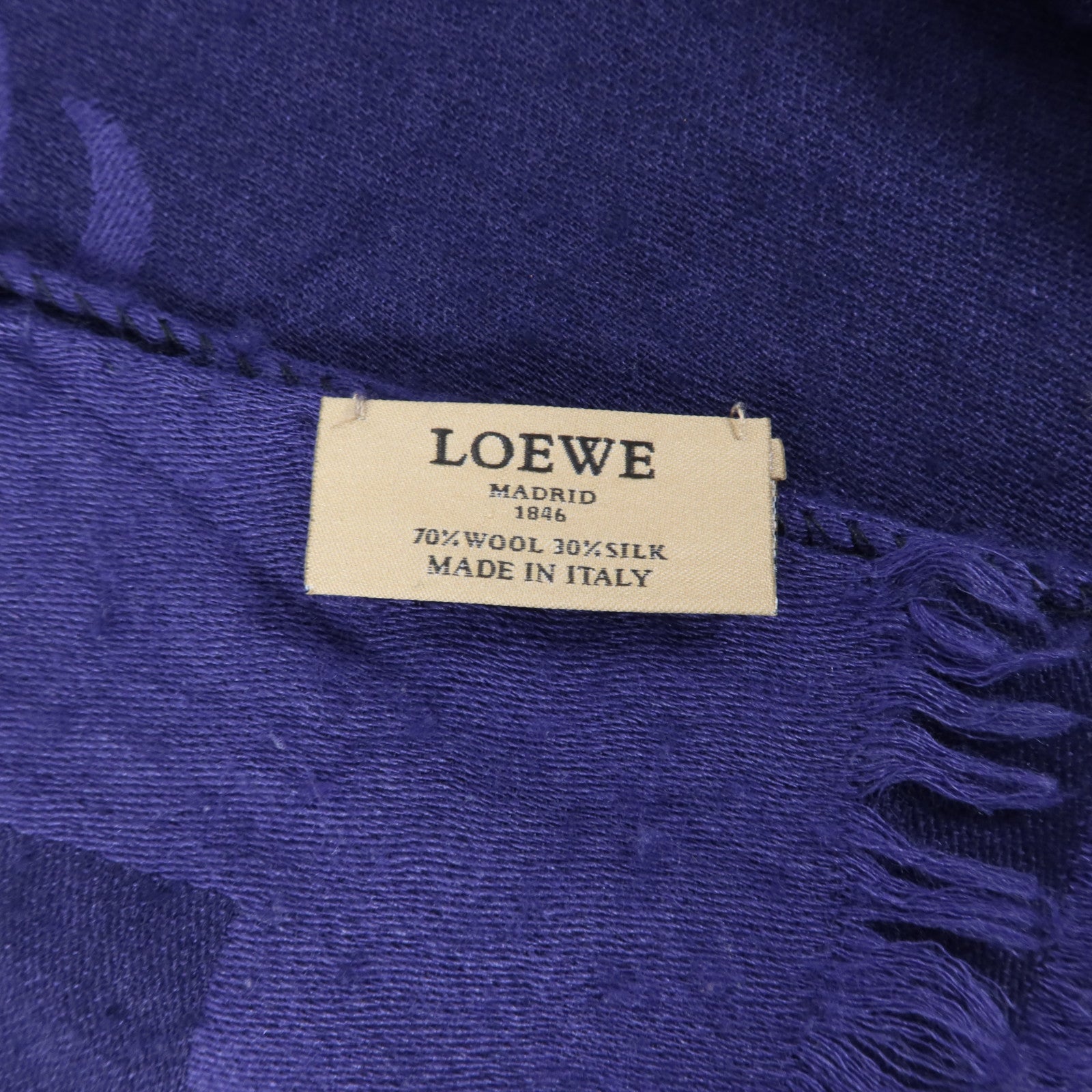 LOEWE 羊毛/絲質Anagram All-Over Scarf絲巾