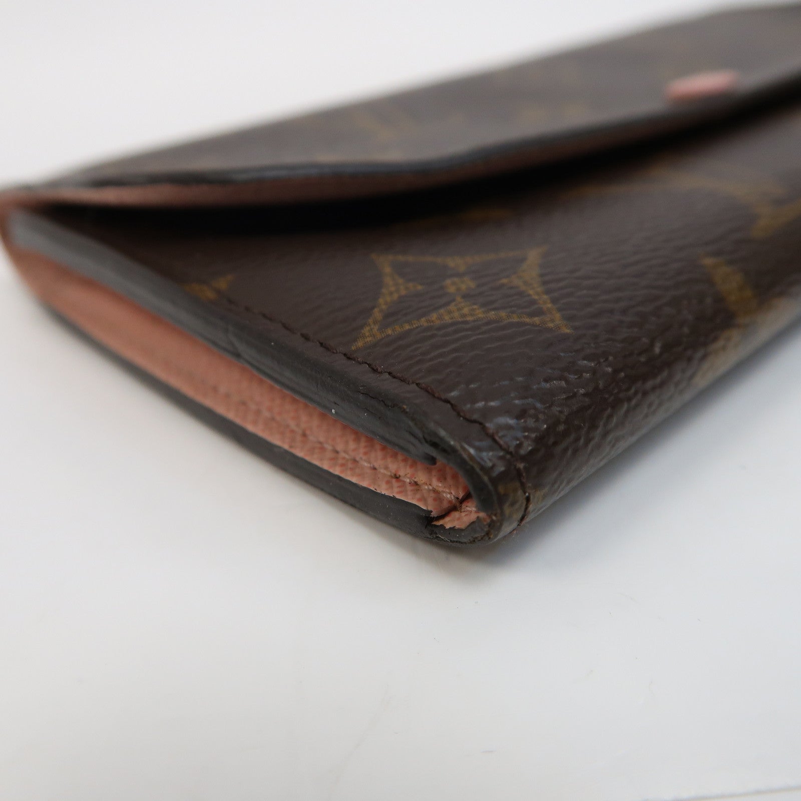 LOUIS VUITTON Monogram Emilie Wallet金扣長錢包啡色/粉紅色