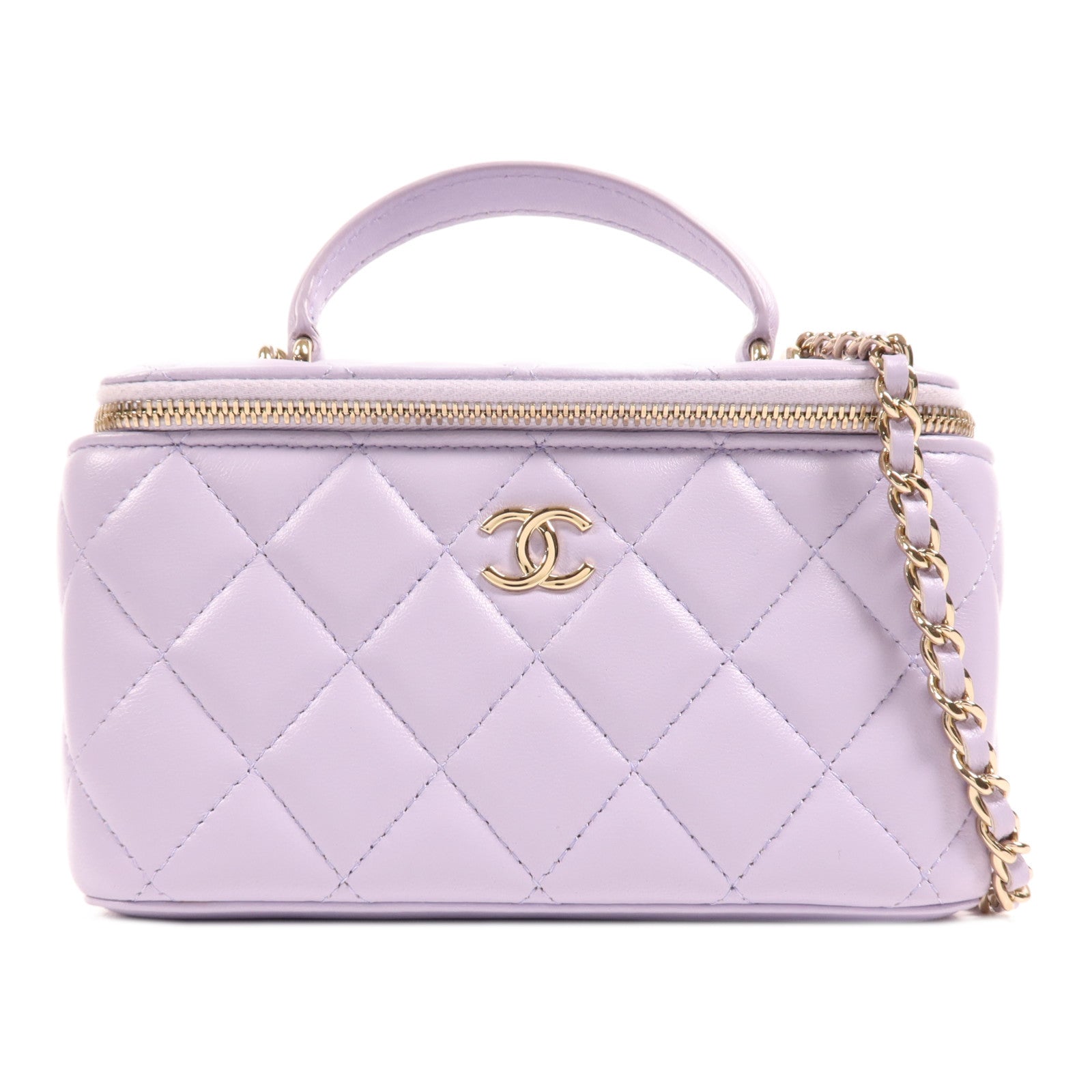 CHANEL 羊皮皮革Vanity Bag金扣手挽肩背兩用袋