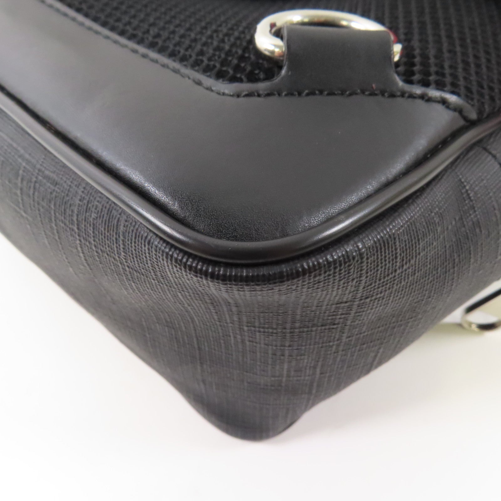 GUCCI 塗層帆布Black Sling Backpack銀扣斜孭袋