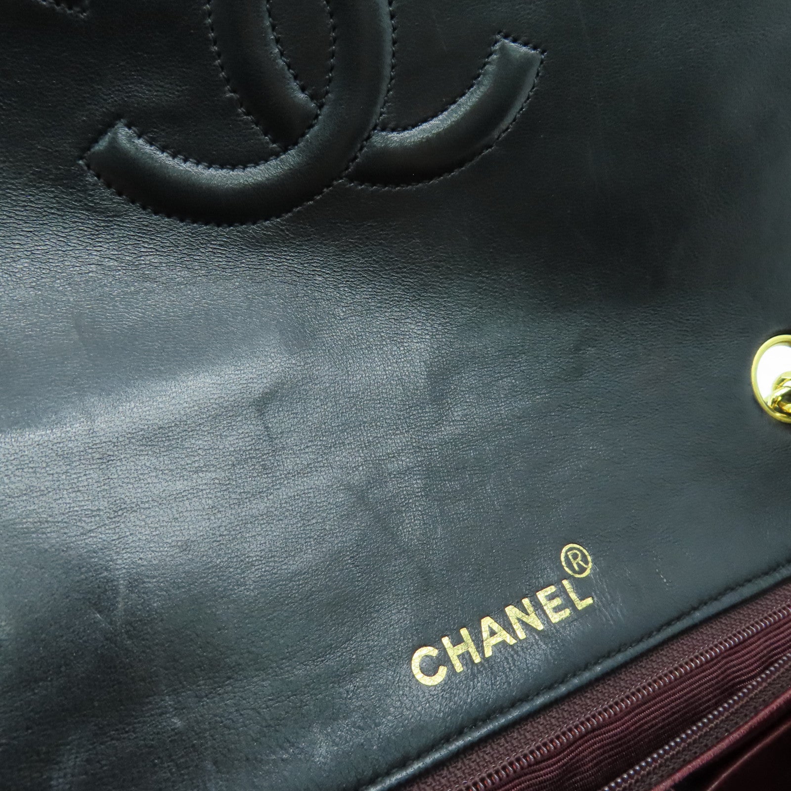 CHANEL 【激減優惠】菱格羊皮皮革Chain Shoulder Bag金扣黑色