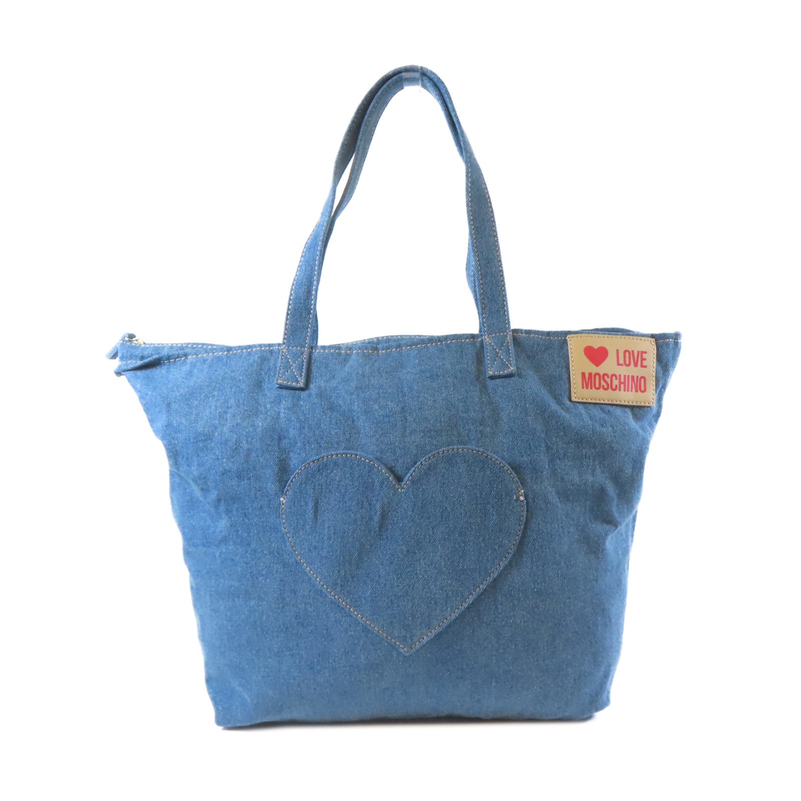 MOSCHINO 【激減優惠】牛仔布料Tote Bag銀扣手挽袋藍色