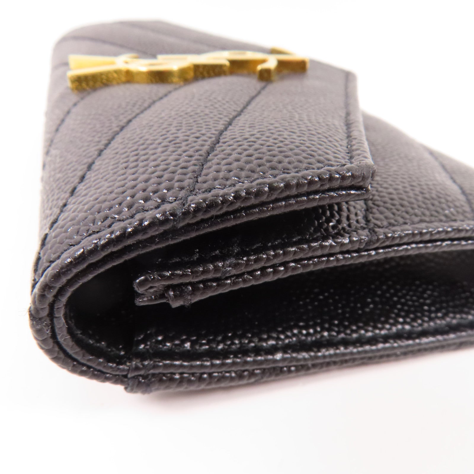 YVES SAINT LAURENT 牛皮皮革Card Case金扣卡套