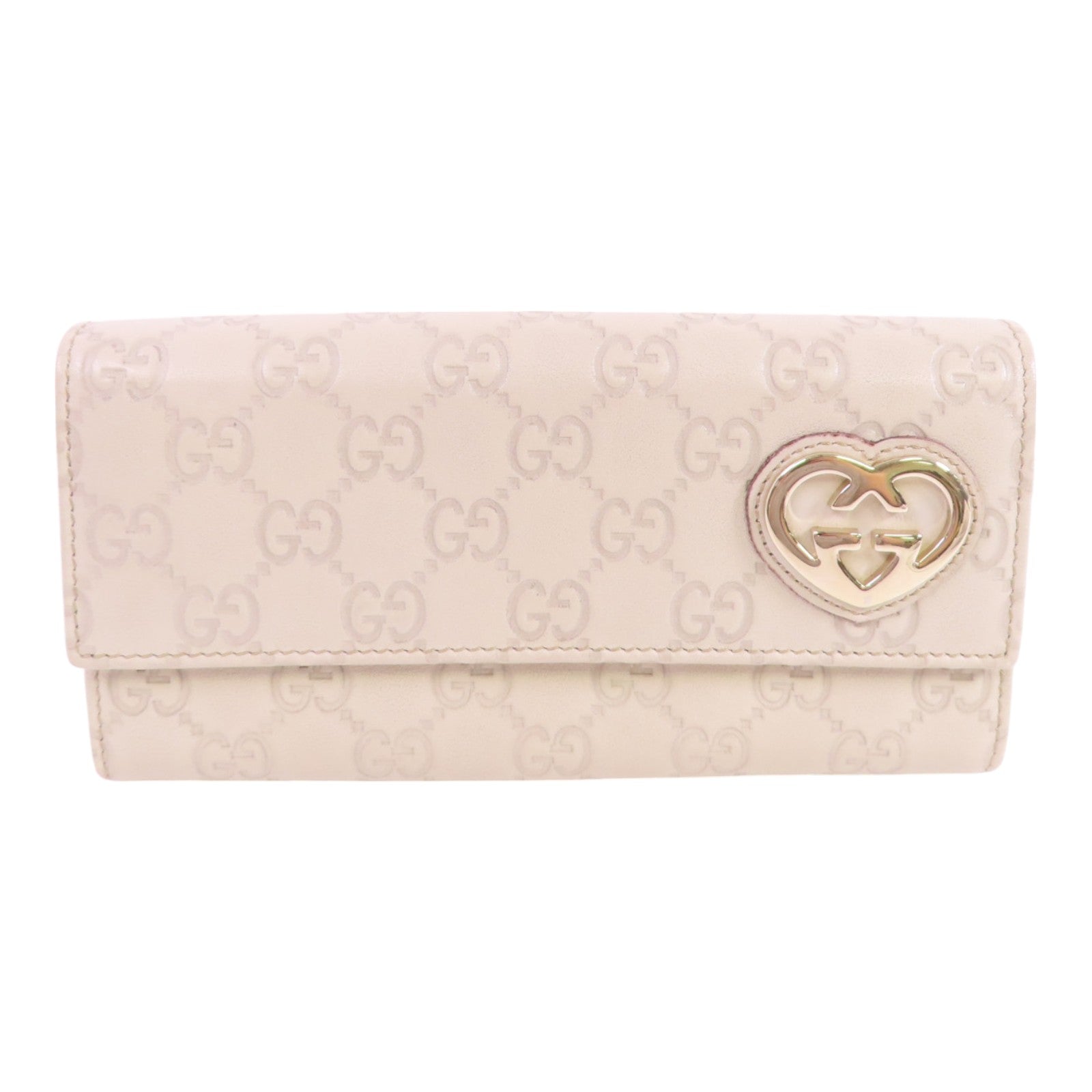 GUCCI GG GHW Shima Lovely Long Wallet 245728 Calfskin Leather