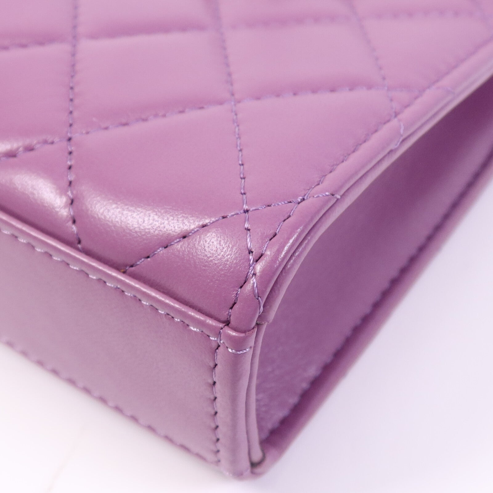 CHANEL 羊皮皮革Phone Holder銀扣鏈帶肩背袋