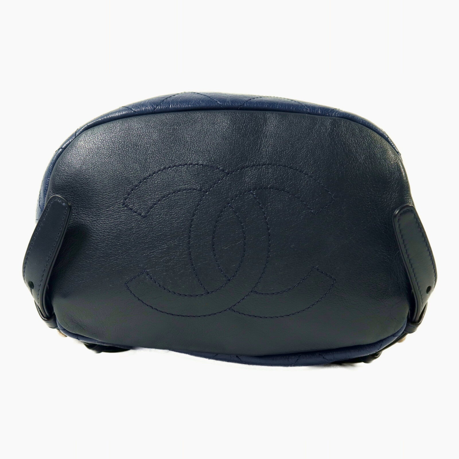 CHANEL 牛皮皮革Backpack銀扣鏈帶背包