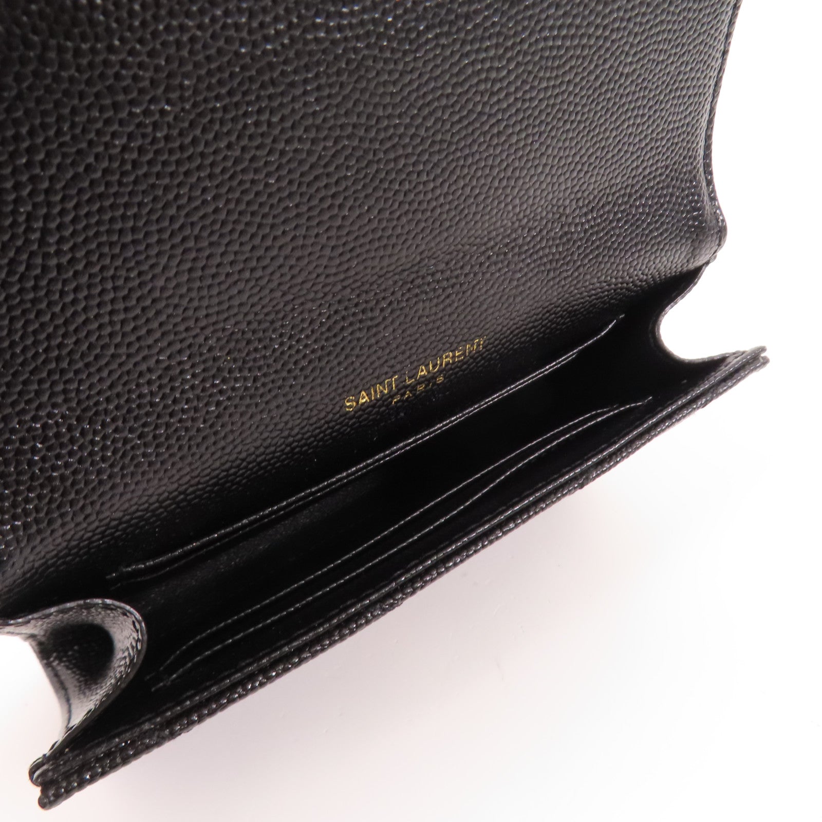 YVES SAINT LAURENT 牛皮皮革Card Case金扣卡套