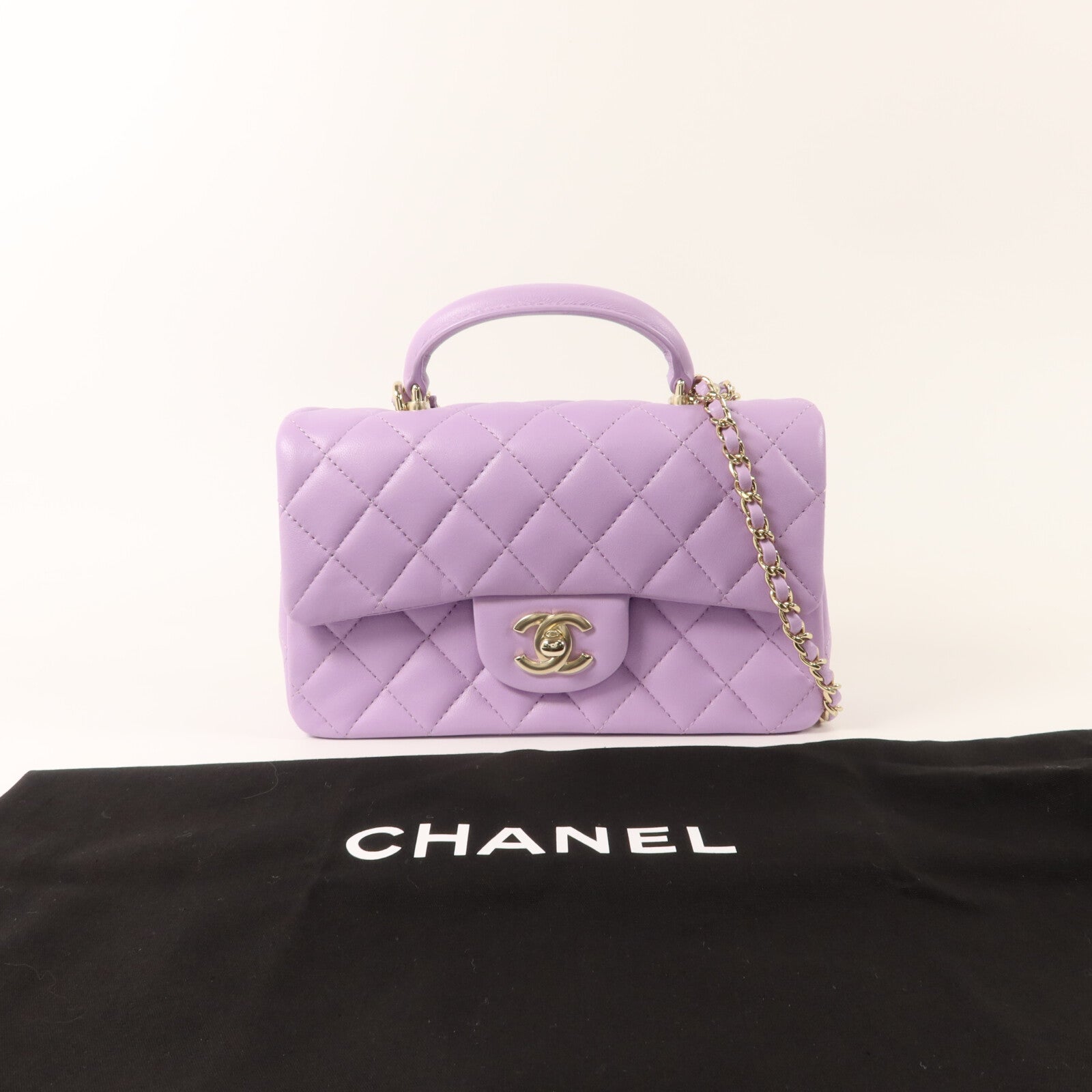 CHANEL 羊皮皮革Chain Shoulder手挽肩背兩用袋