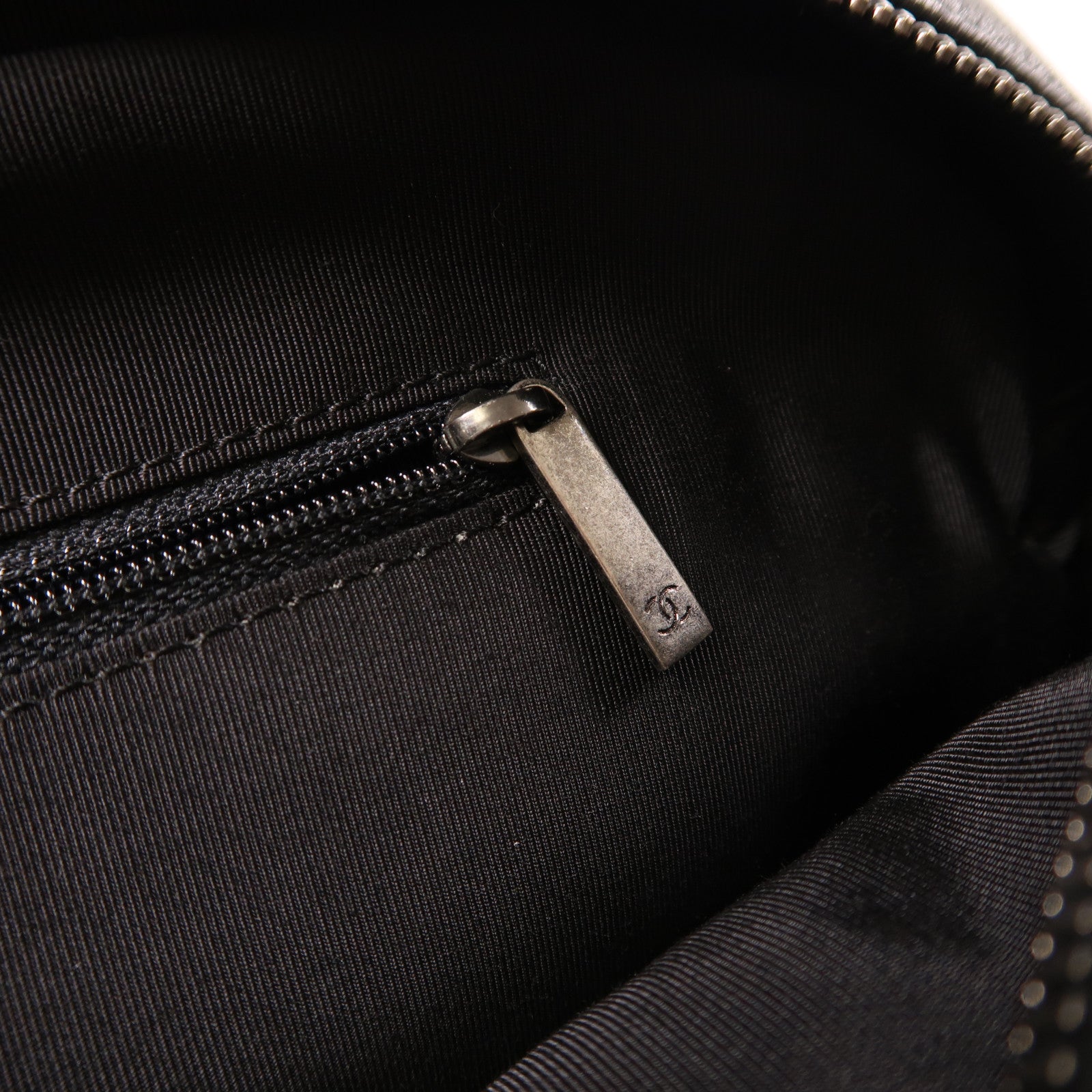 CHANEL CC SHW Shoulder Bag Calfskin Leather Black