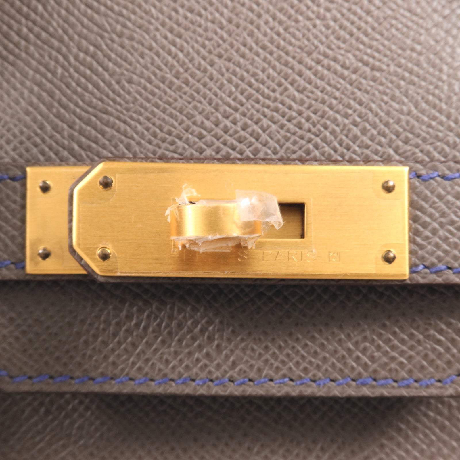 HERMES Epsom皮革Birkin 30金扣手挽袋Etain