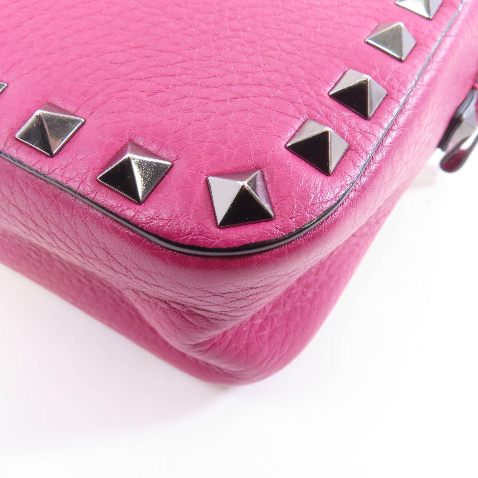 Valentino 【激減優惠】牛皮皮革Shoulder Bag銀扣肩背袋紫色