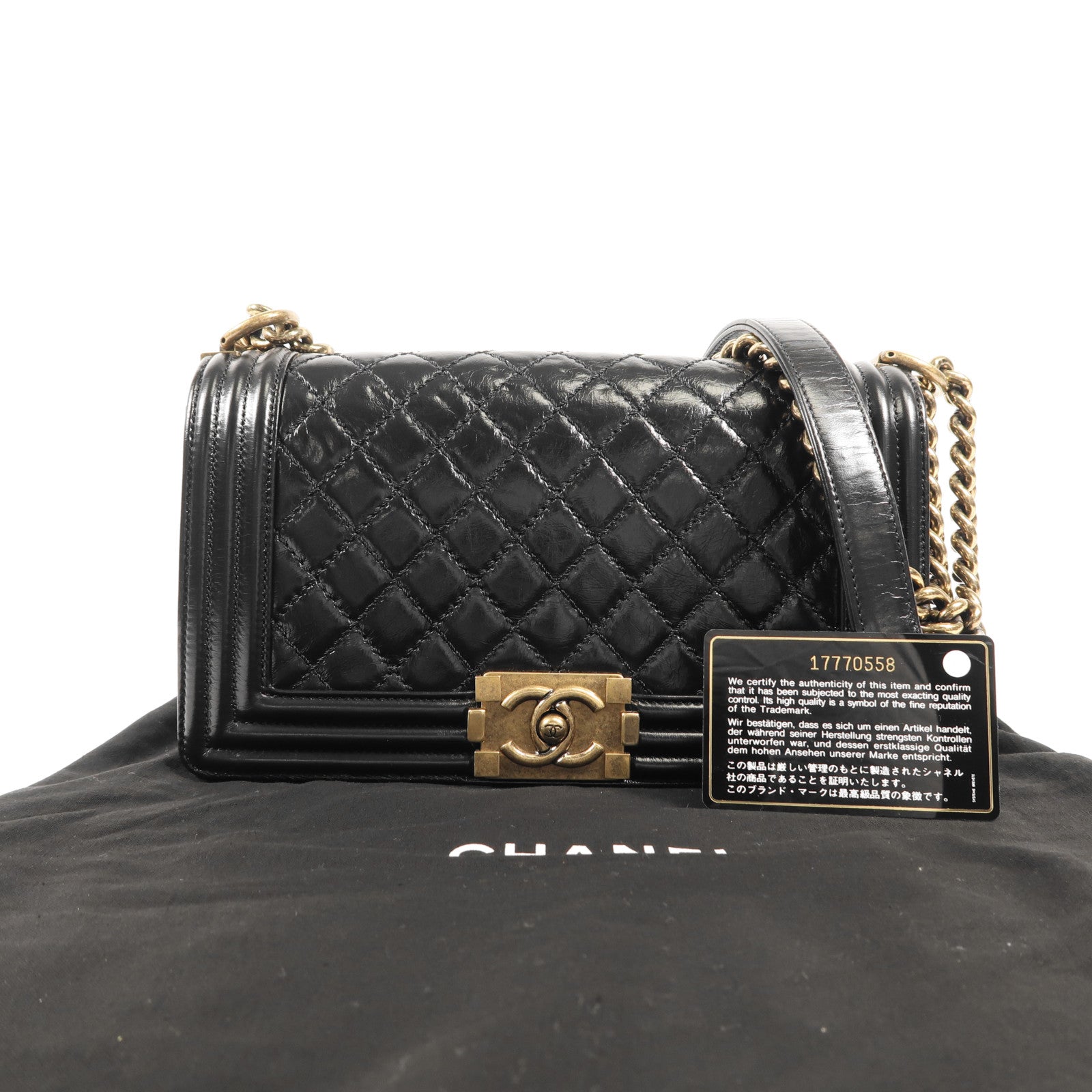 CHANEL 牛皮皮革Boy Chanel金扣肩背袋