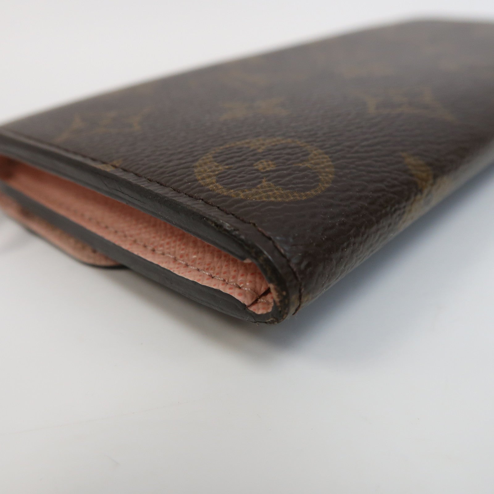 LOUIS VUITTON Monogram Emilie Wallet金扣長錢包啡色/粉紅色