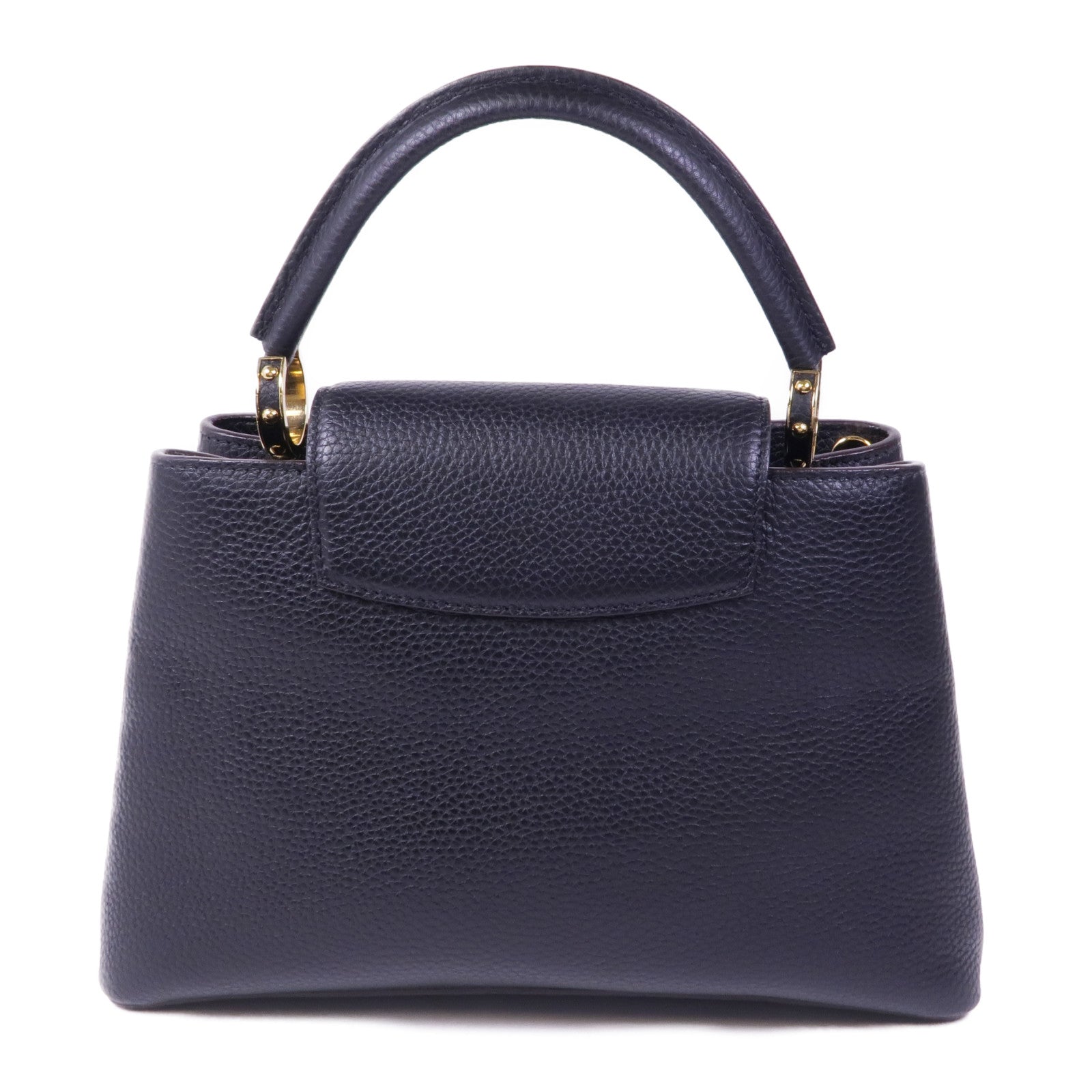 LOUIS VUITTON Taurillon Capucines MM金扣手挽肩背兩用袋