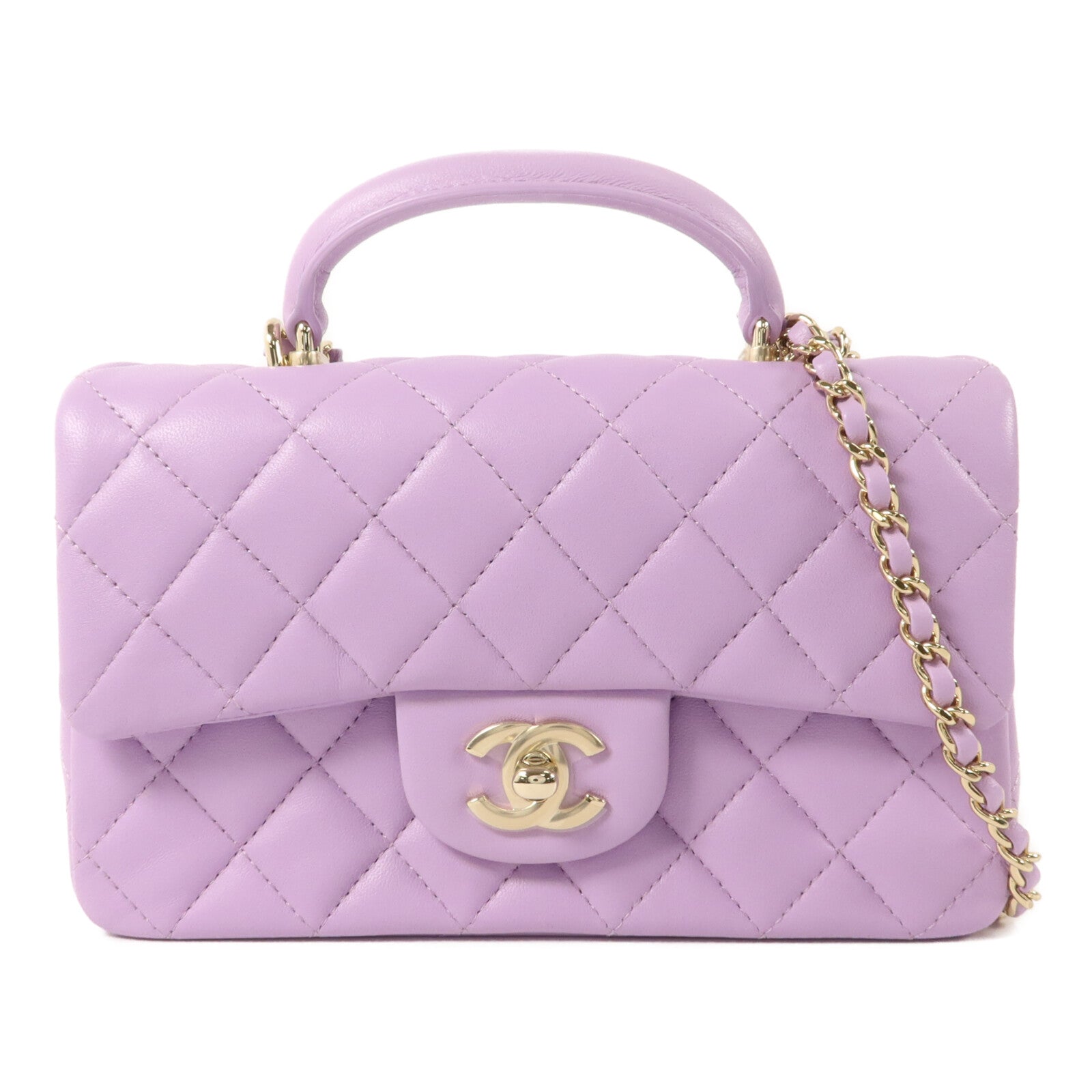CHANEL 羊皮皮革Chain Shoulder手挽肩背兩用袋