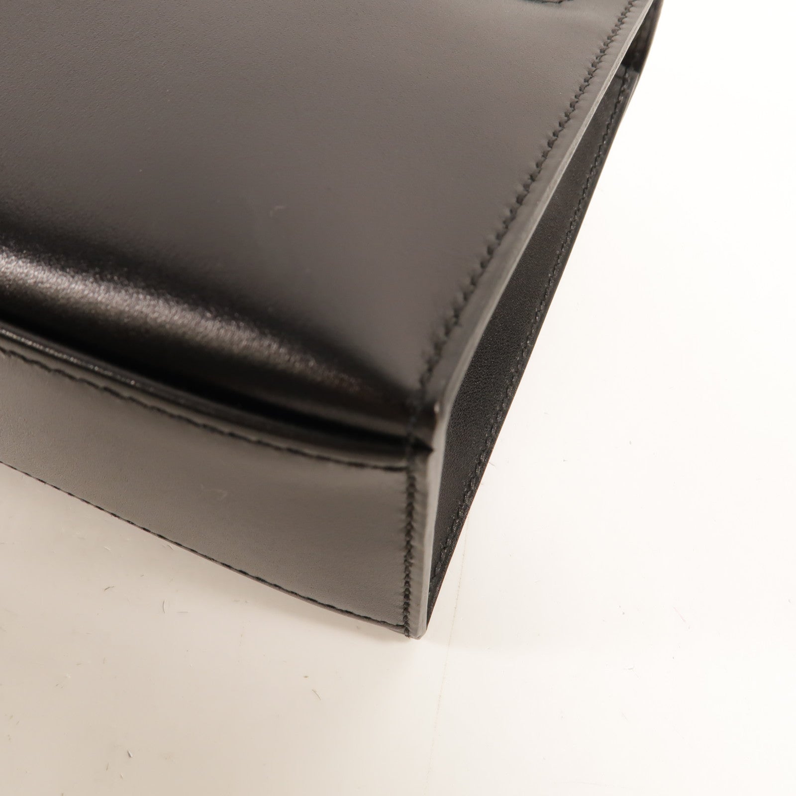 HERMES Box Calf皮革Kelly Pochette手挽袋Noir