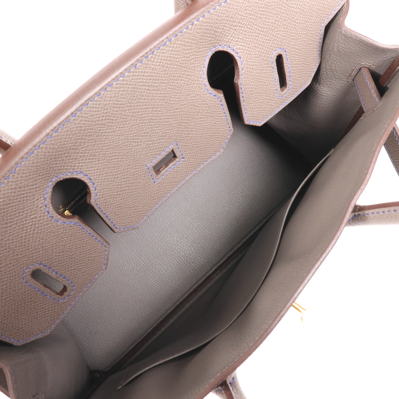 HERMES Epsom皮革Birkin 30金扣手挽袋Etain