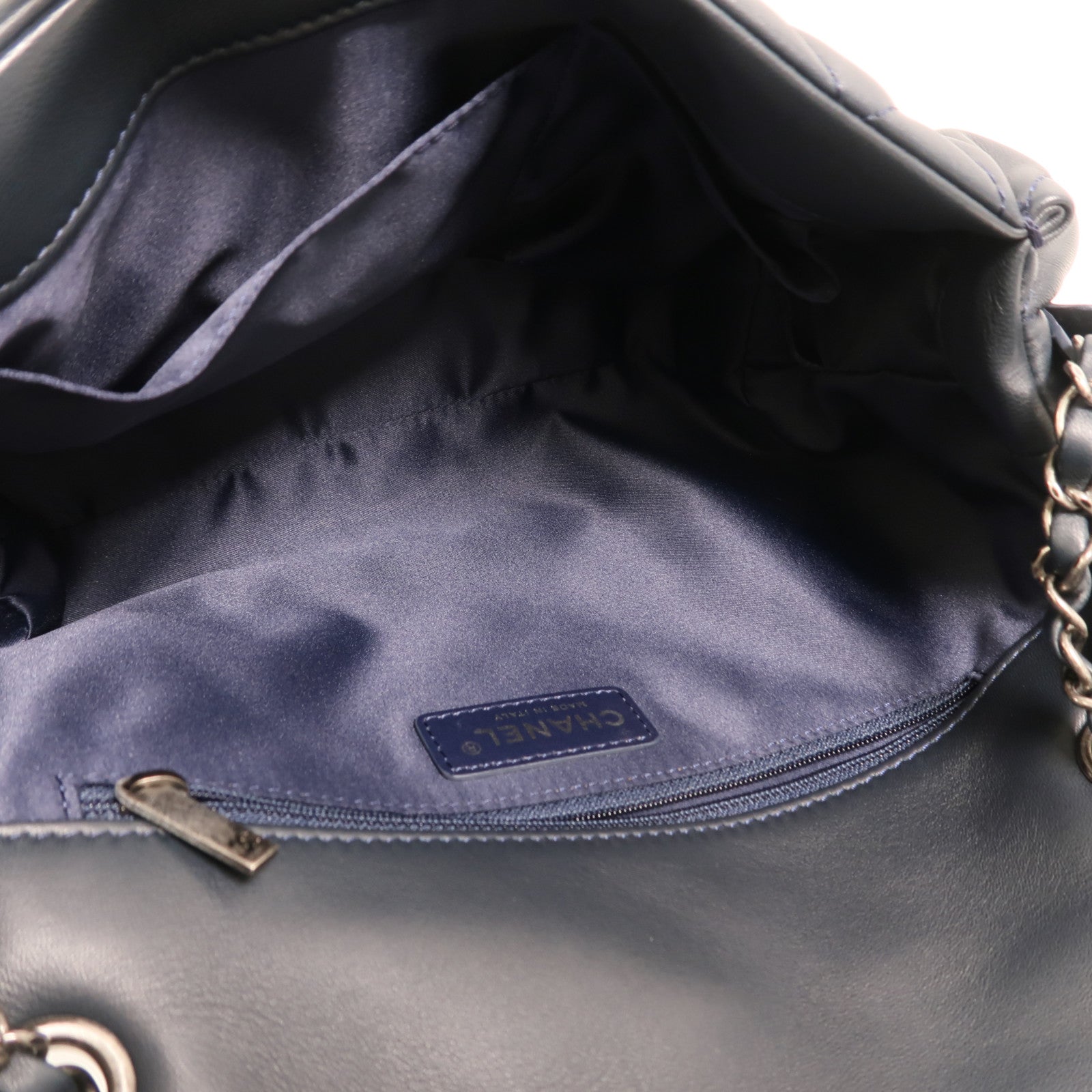 CHANEL 羊皮皮革Shoulder Bag銀扣鏈帶肩背袋