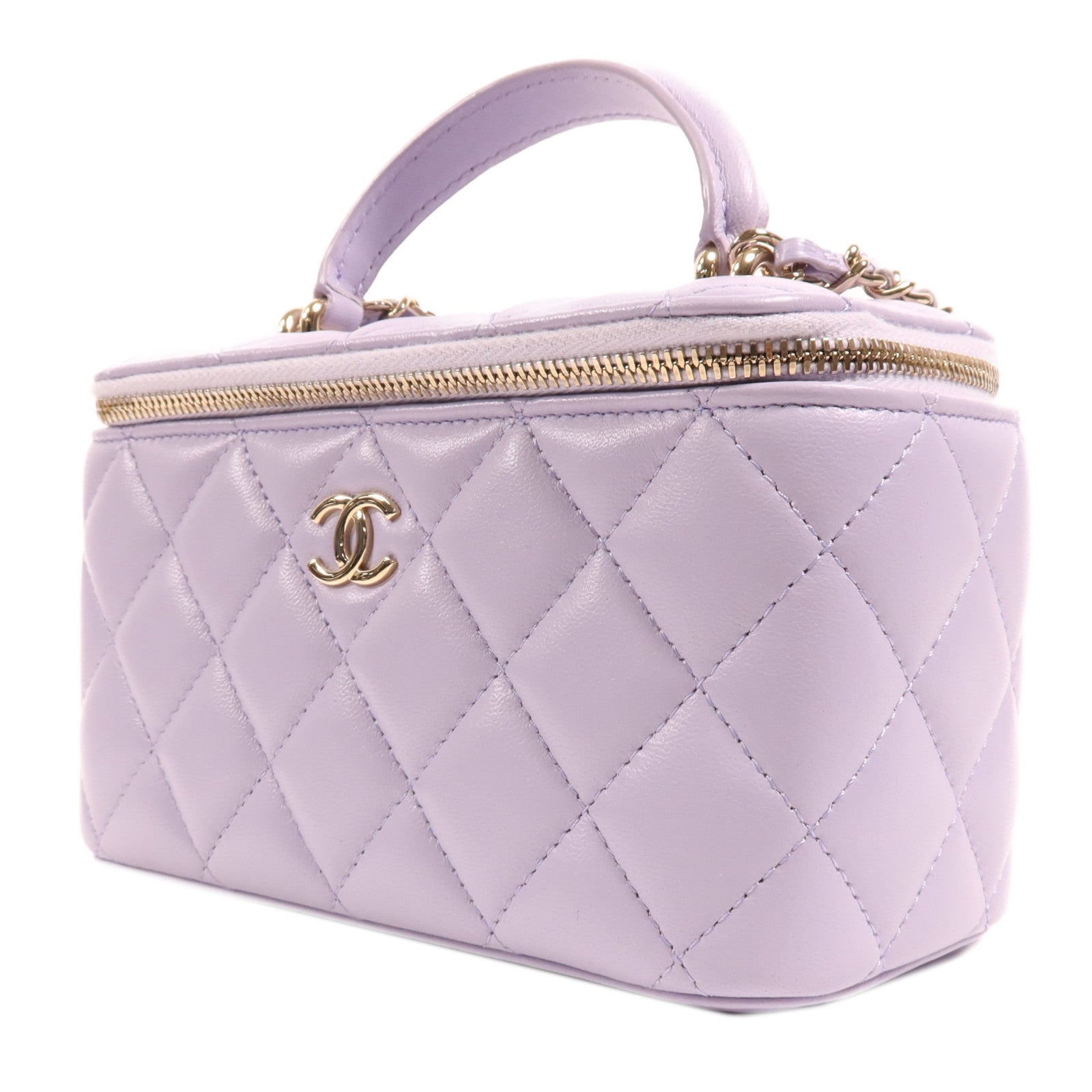CHANEL 羊皮皮革Vanity Bag金扣手挽肩背兩用袋