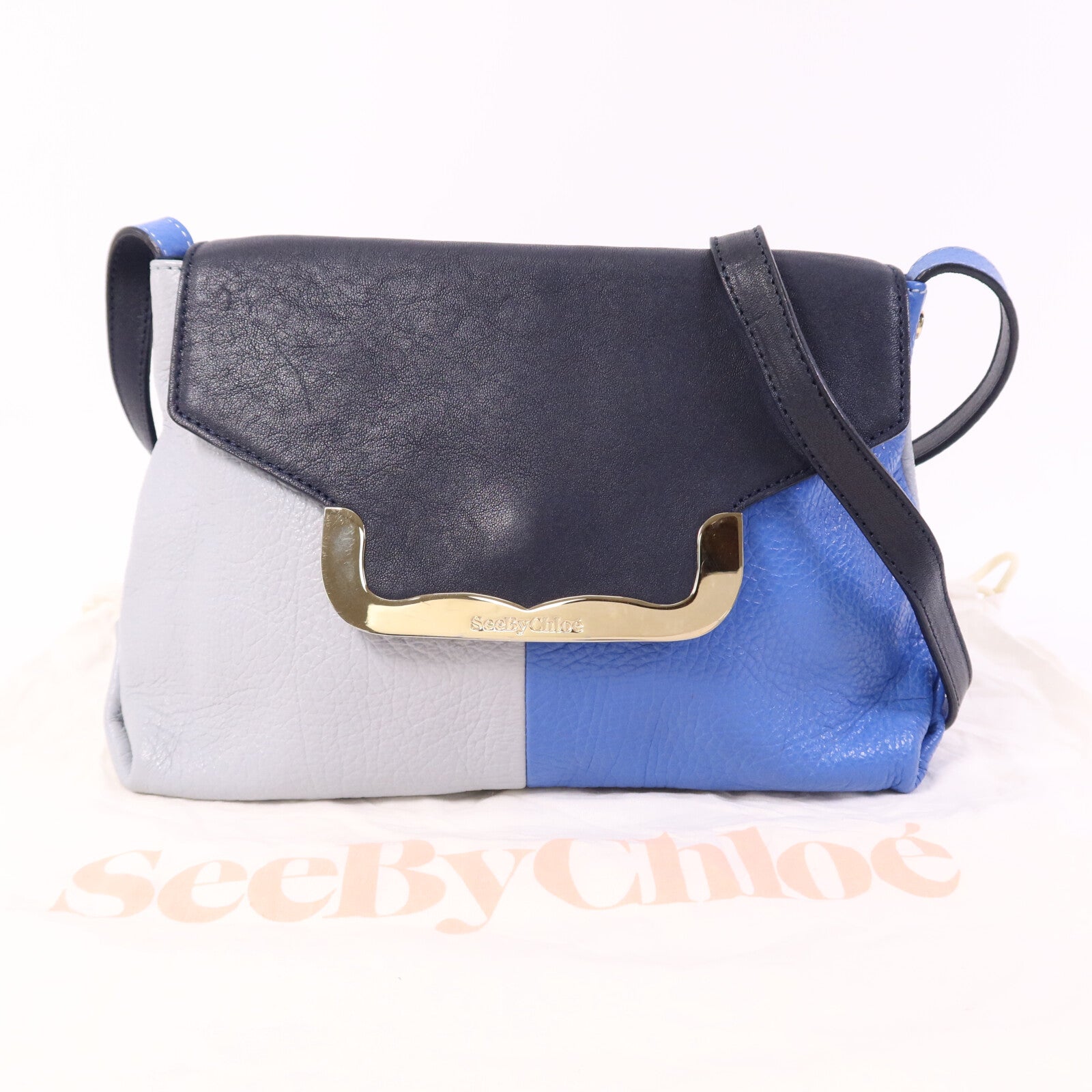 SEE BY CHLOE 牛皮皮革Shoulder Bag金扣肩背袋