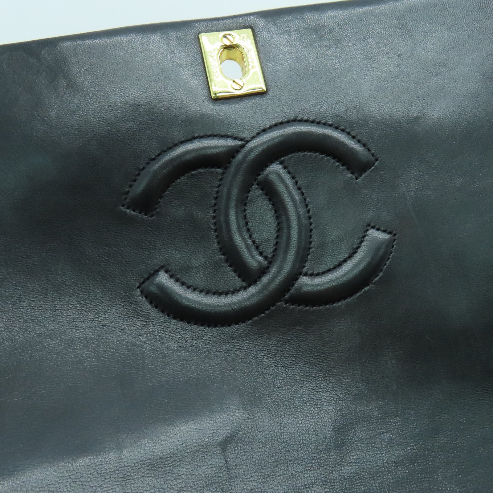 CHANEL 【激減優惠】菱格羊皮皮革Chain Shoulder Bag金扣黑色