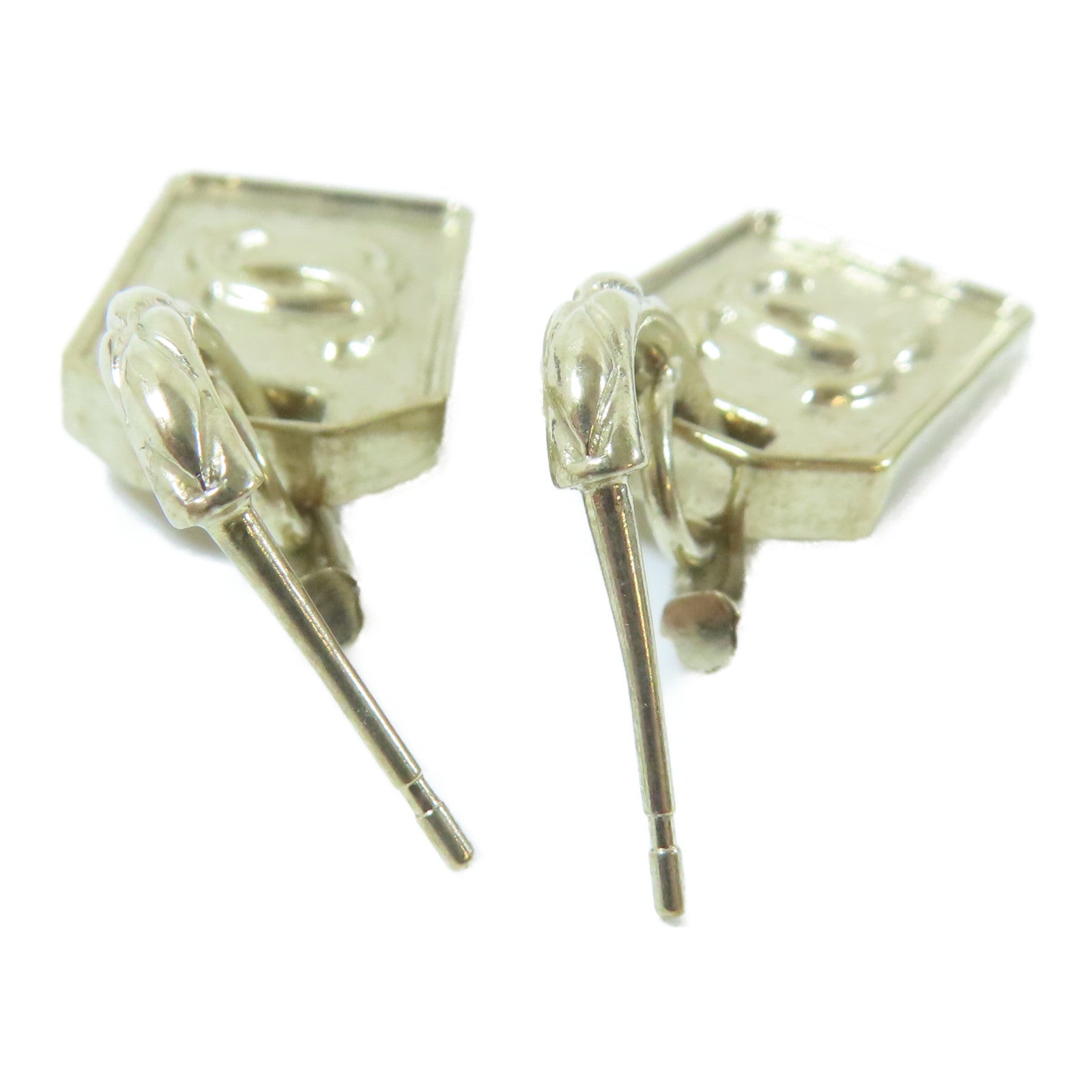 CHANEL 金屬Tag Drop Earring耳環金色