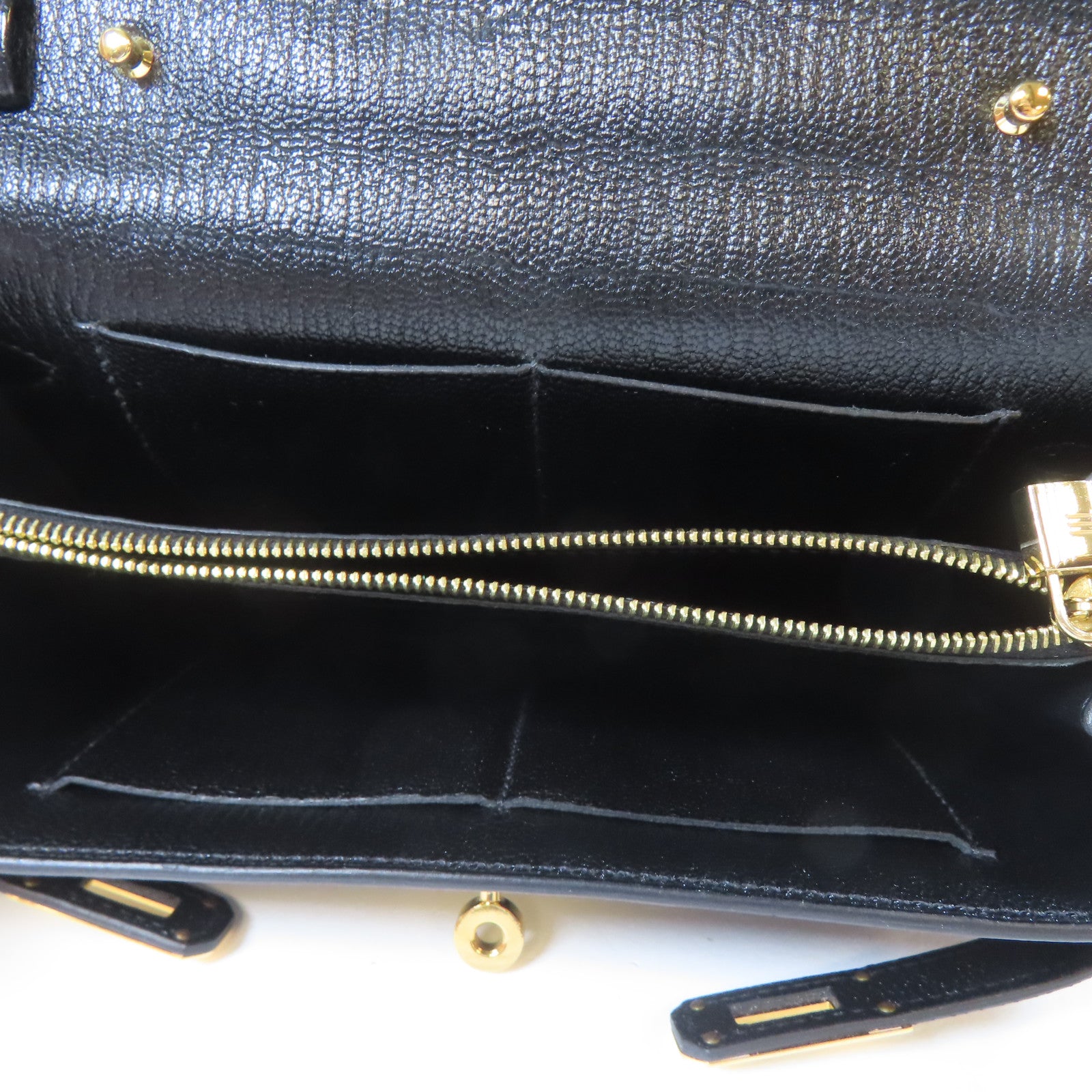 HERMES Chevre皮革Kelly To Go金扣肩背袋Noir黑色