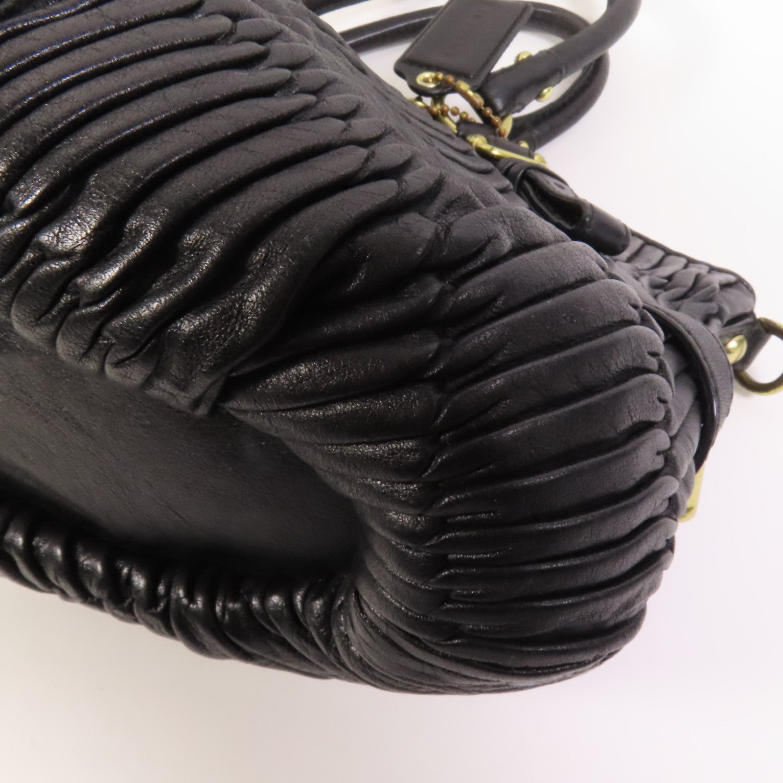 COACH 牛皮皮革2way Chain Shoulder Bag金扣手挽肩背兩用袋