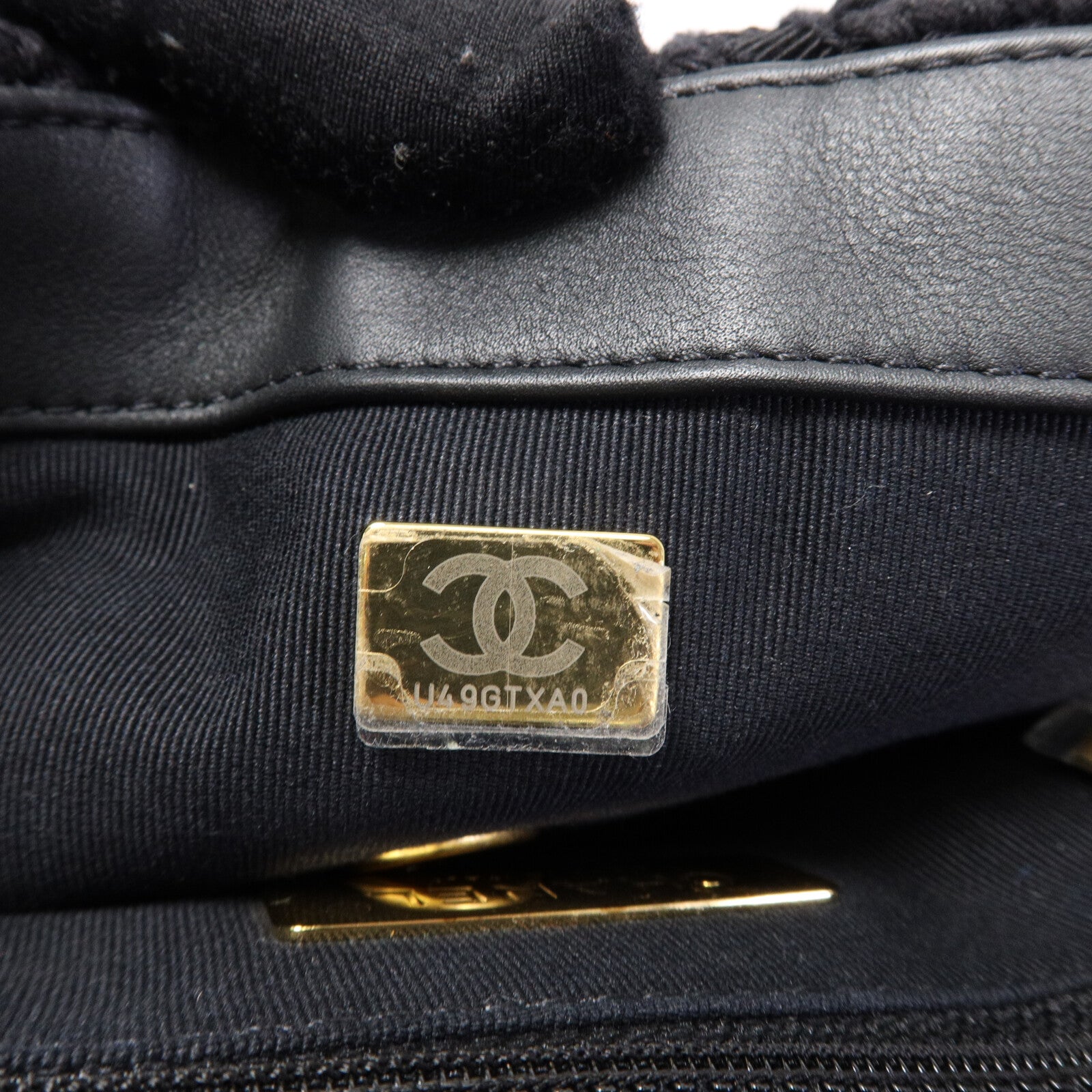 CHANEL 棉質Chanel 19 Medium鏈帶肩背袋