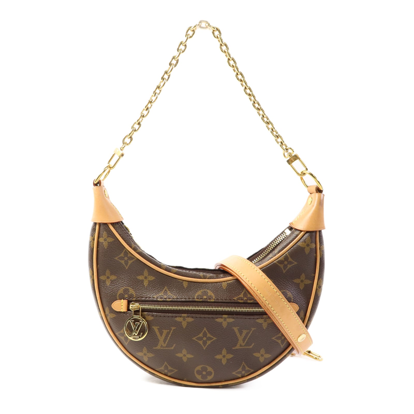 LOUIS VUITTON Monogram Loop金扣肩背袋棕色