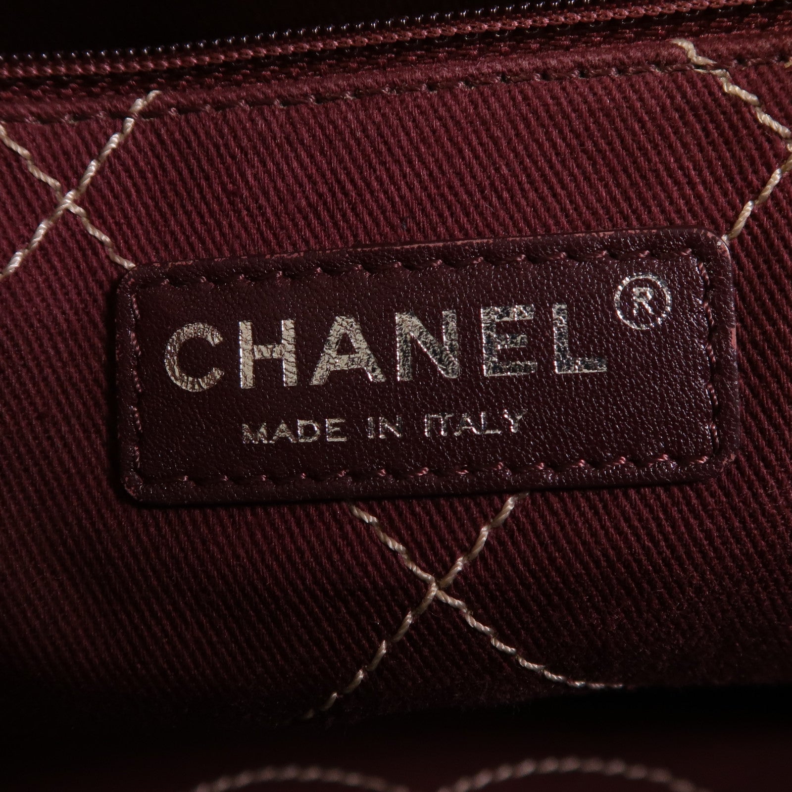 CHANEL 牛皮皮革Tote Bag銀扣肩背袋