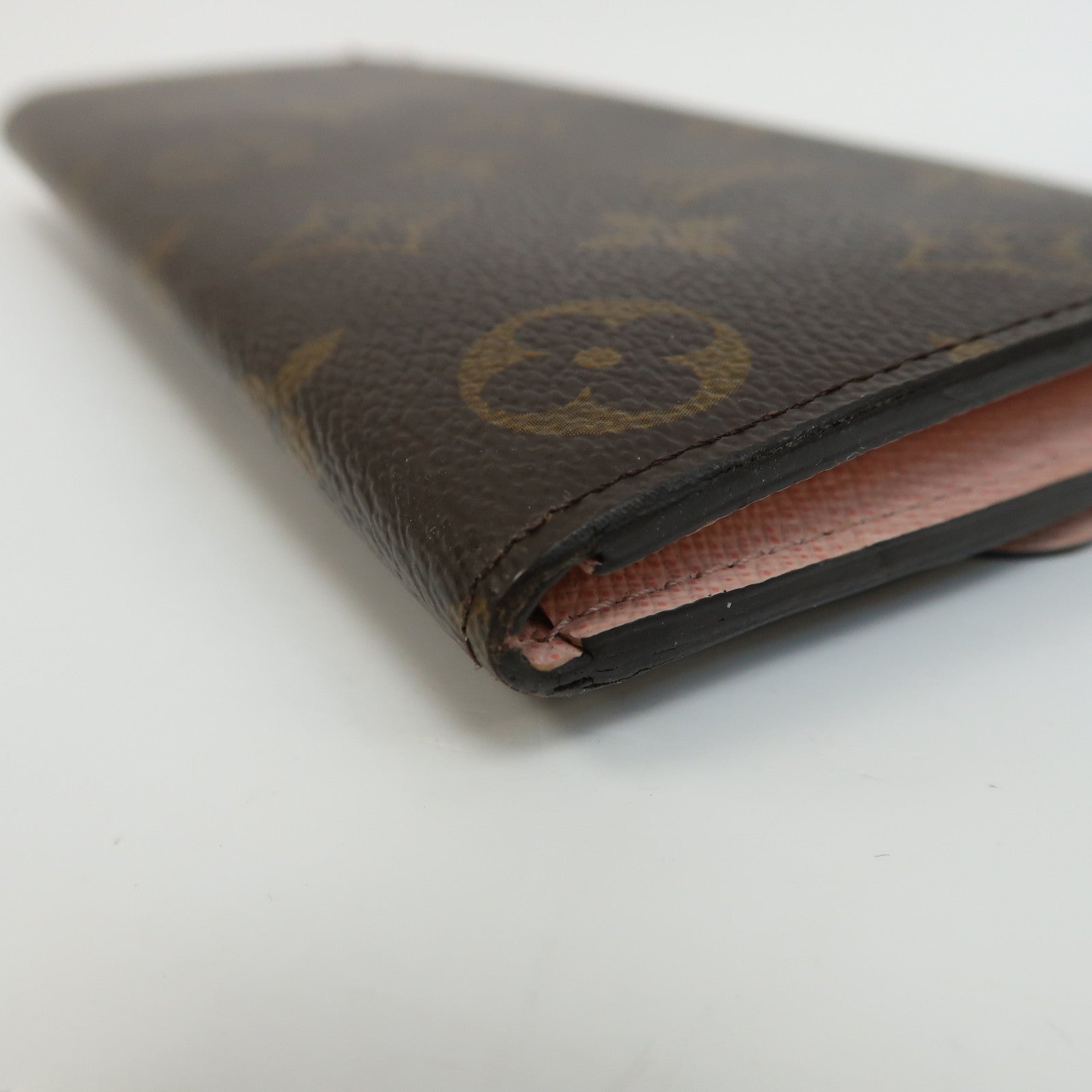 LOUIS VUITTON Monogram Emilie Wallet金扣長錢包啡色/粉紅色
