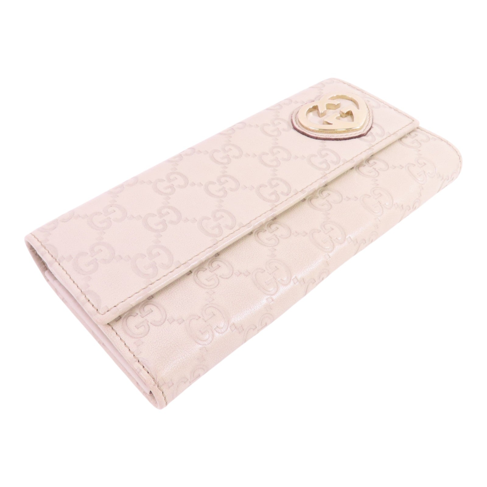 GUCCI GG GHW Shima Lovely Long Wallet 245728 Calfskin Leather