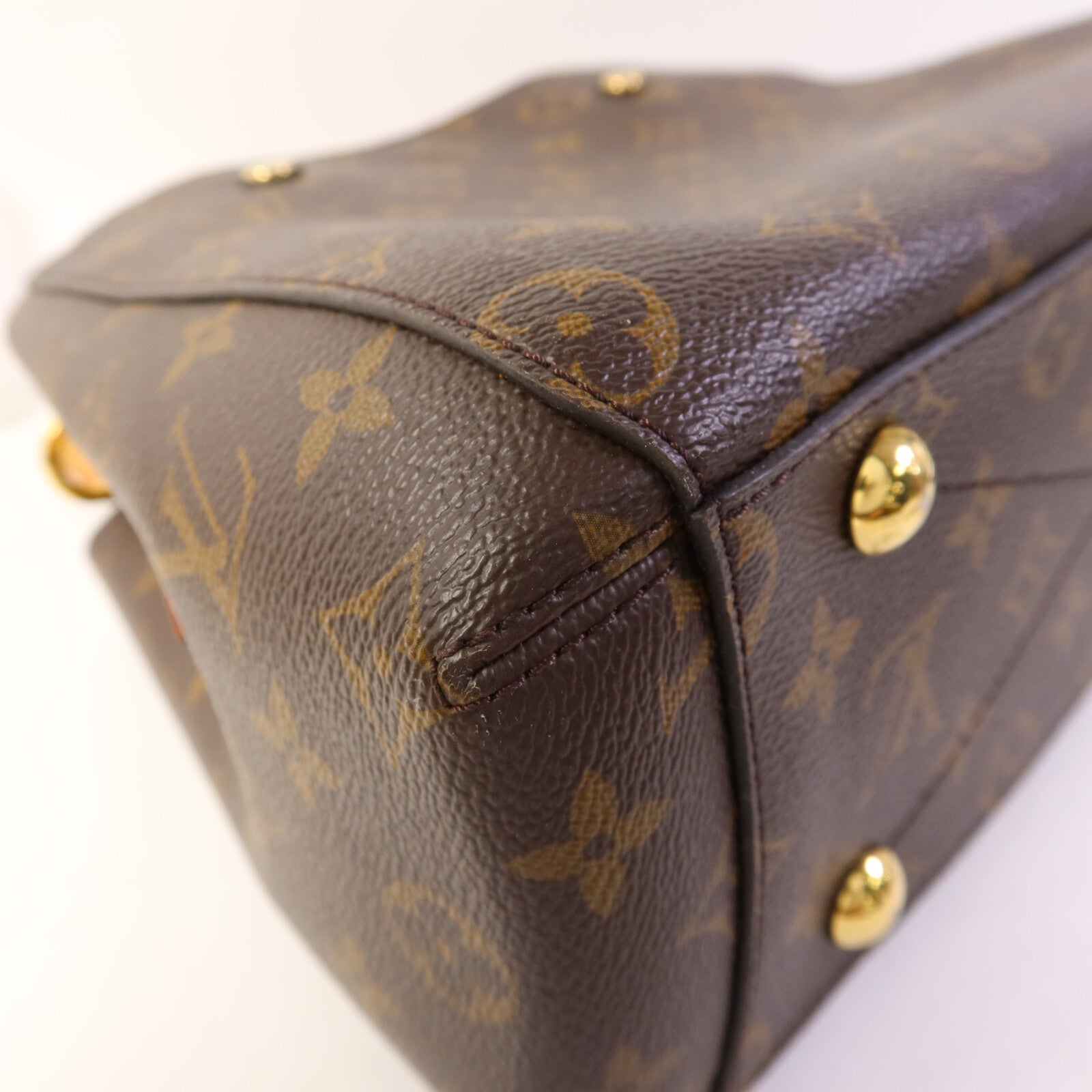 LOUIS VUITTON Monogram Montaigne BB金扣手挽肩背兩用袋棕色