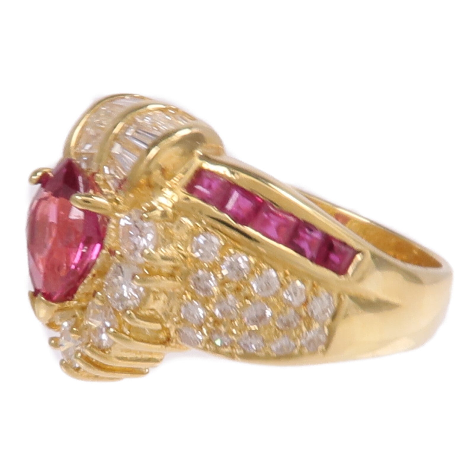 JEWELRY 18K黃金Ruby Diamond Ring紅寶石/鑽石戒指US#5.75