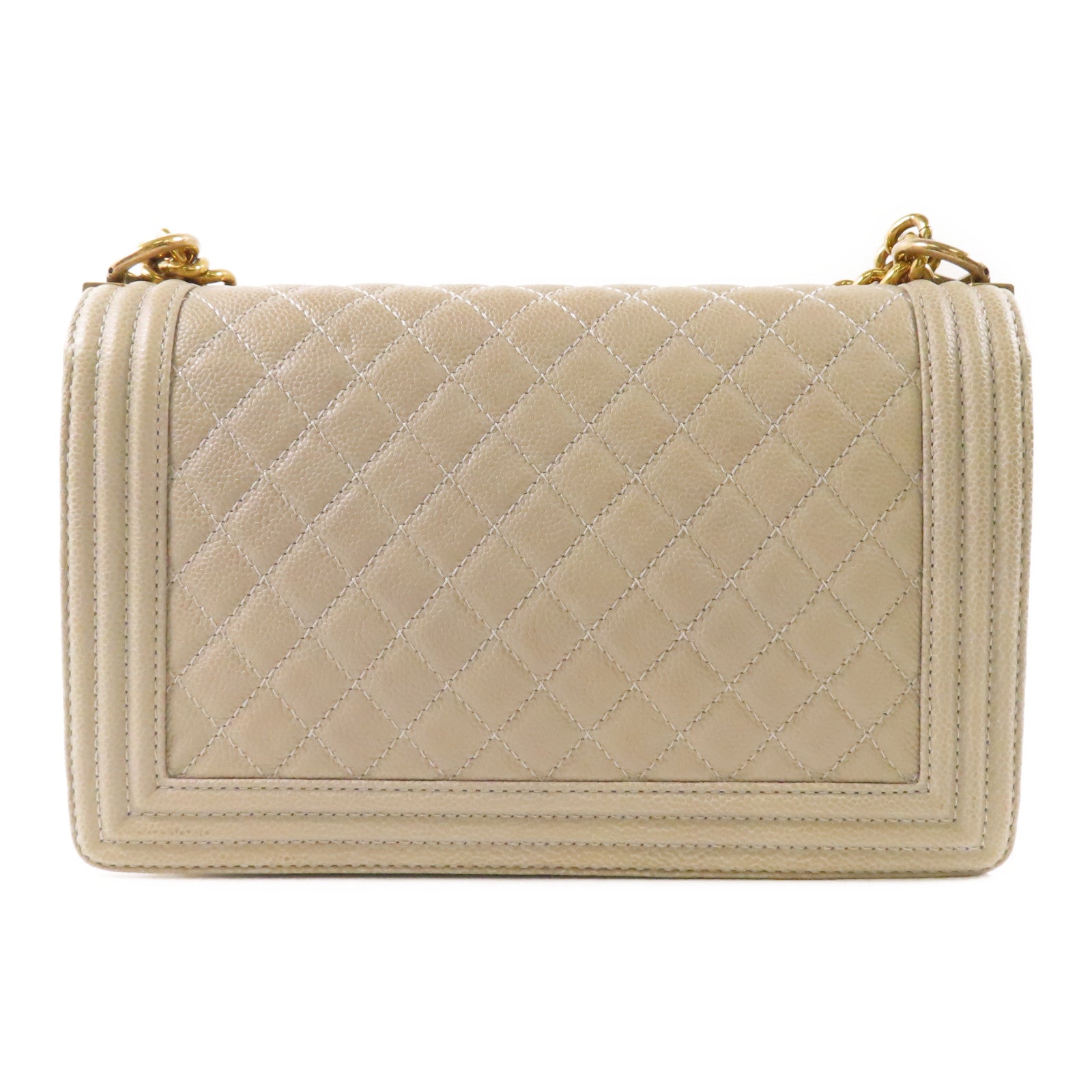 CHANEL 牛皮皮革Boy Chanel 28cm金扣鏈帶肩背袋