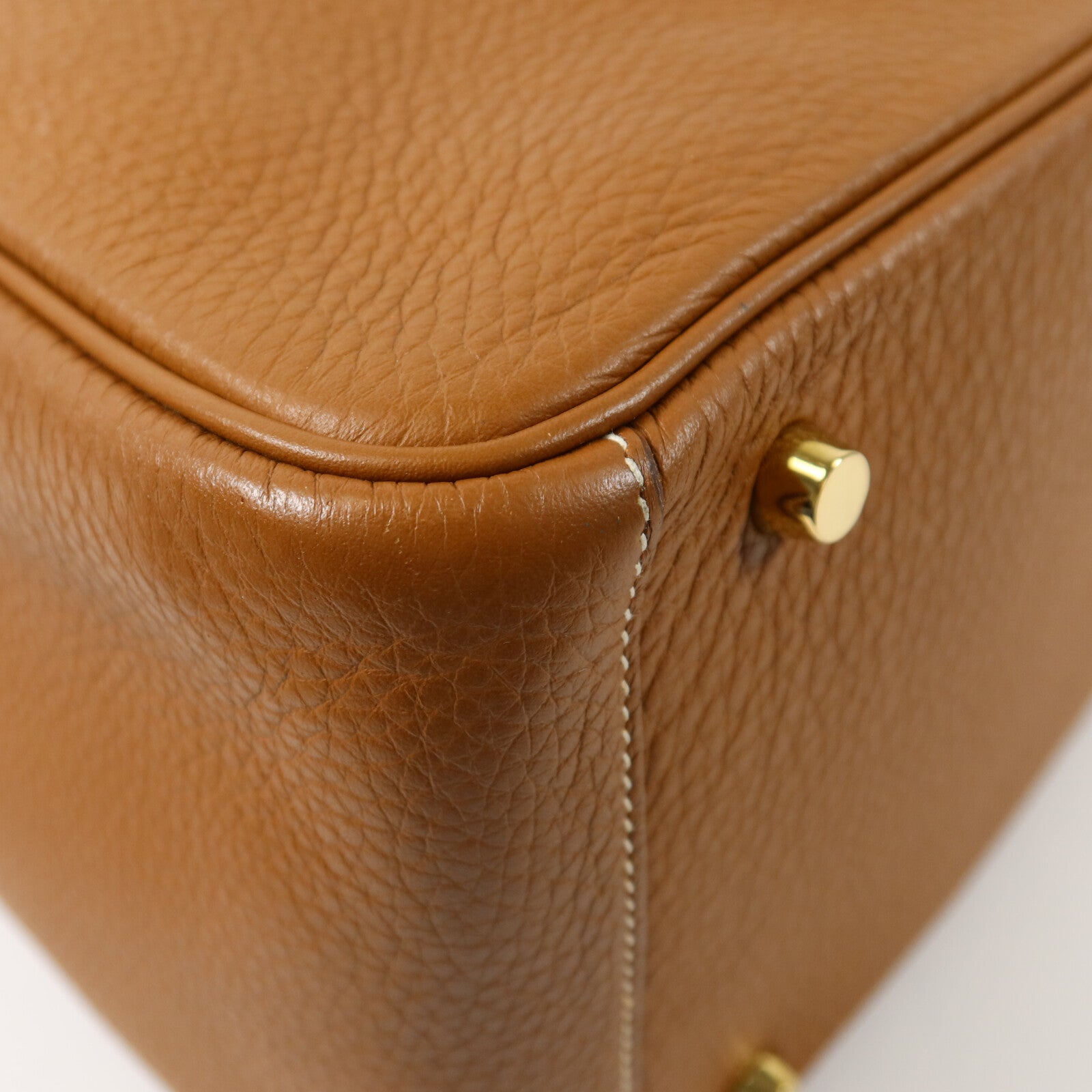 HERMES Clemence皮革Lindy 30手挽肩背兩用袋Gold