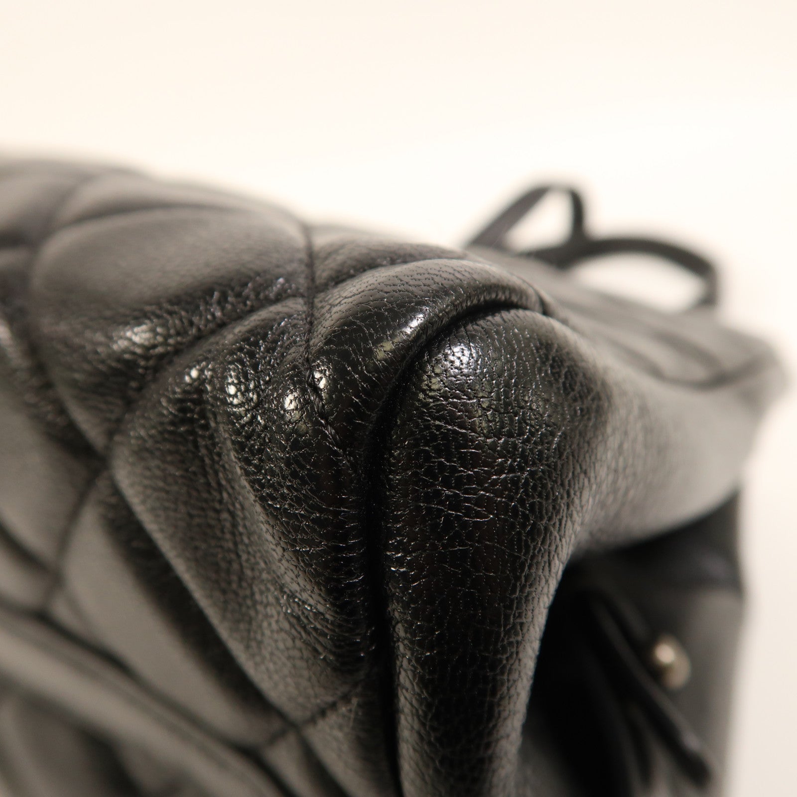 CHANEL 牛皮皮革Tote Bag銀扣肩背袋