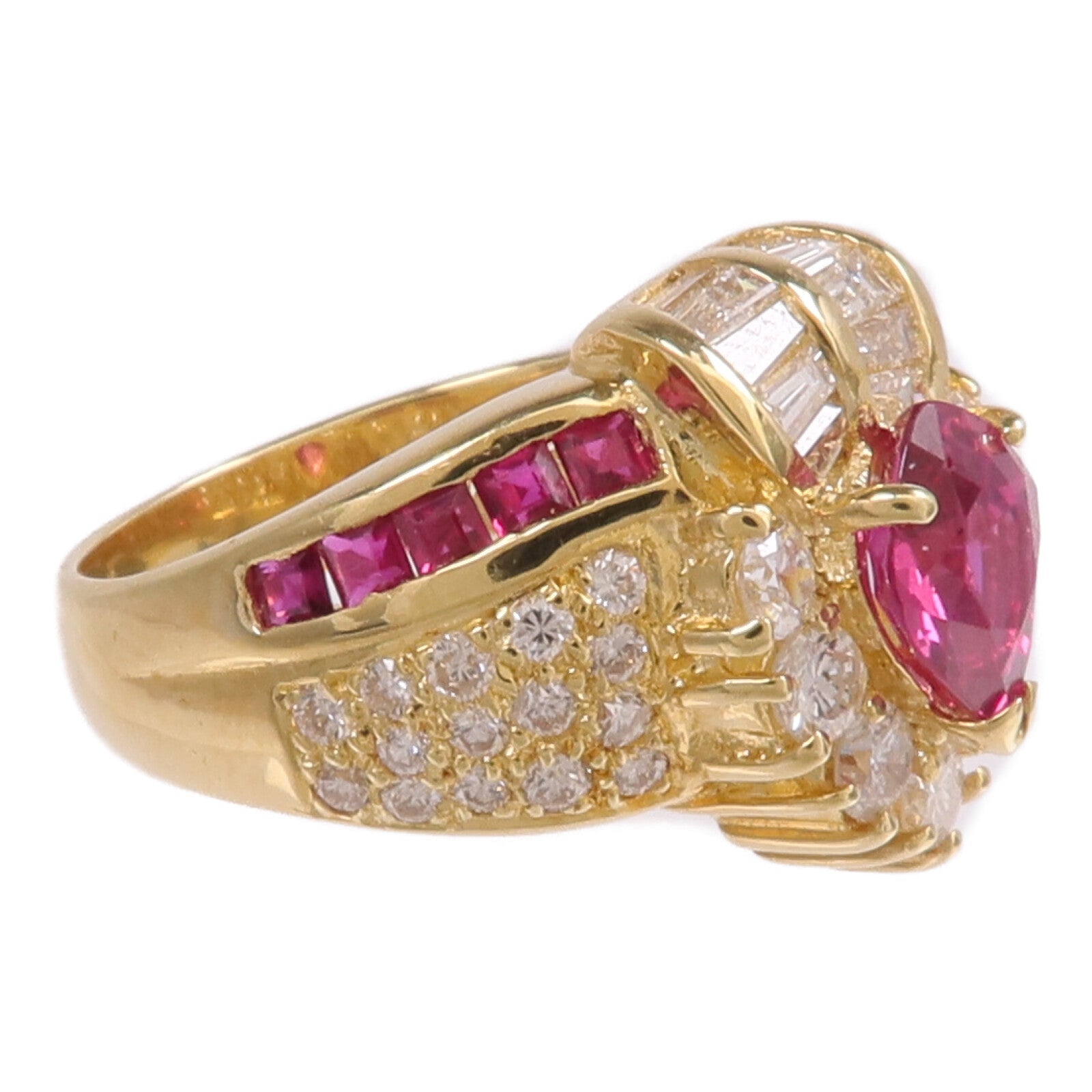 JEWELRY 18K黃金Ruby Diamond Ring紅寶石/鑽石戒指US#5.75