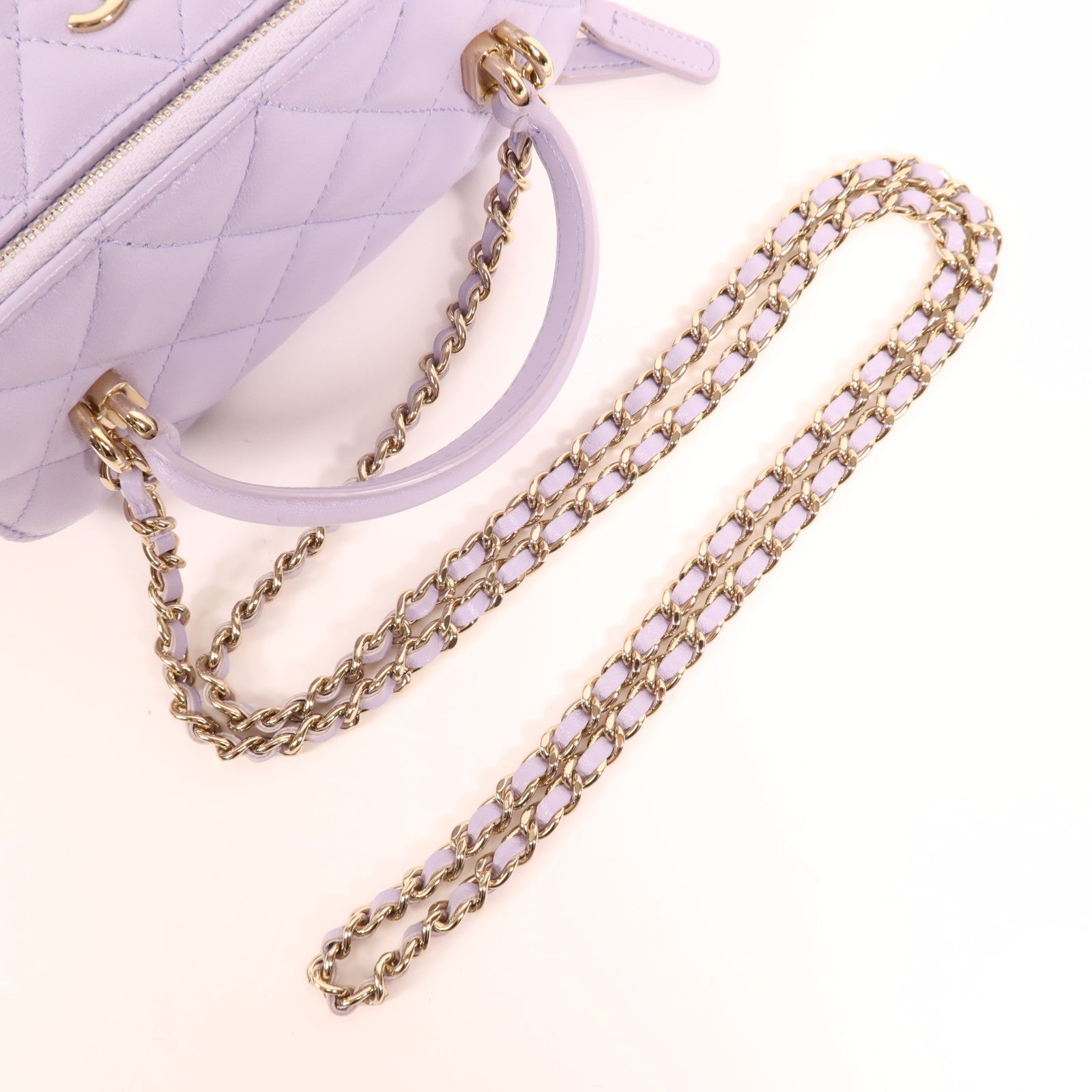 CHANEL 羊皮皮革Vanity Bag金扣手挽肩背兩用袋