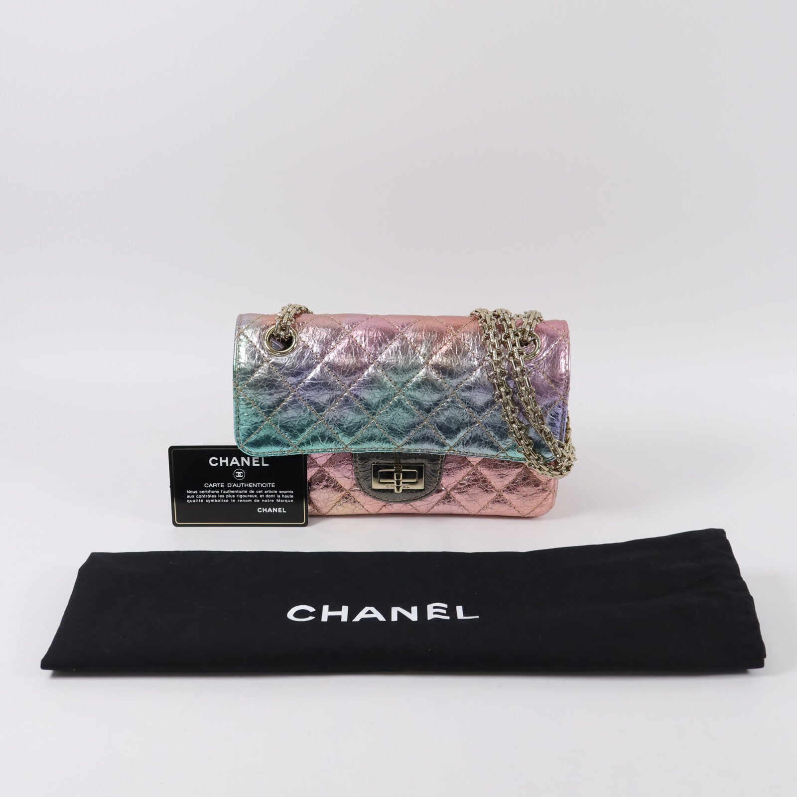 CHANEL 牛皮皮革2.55 Mini鏈帶肩背袋