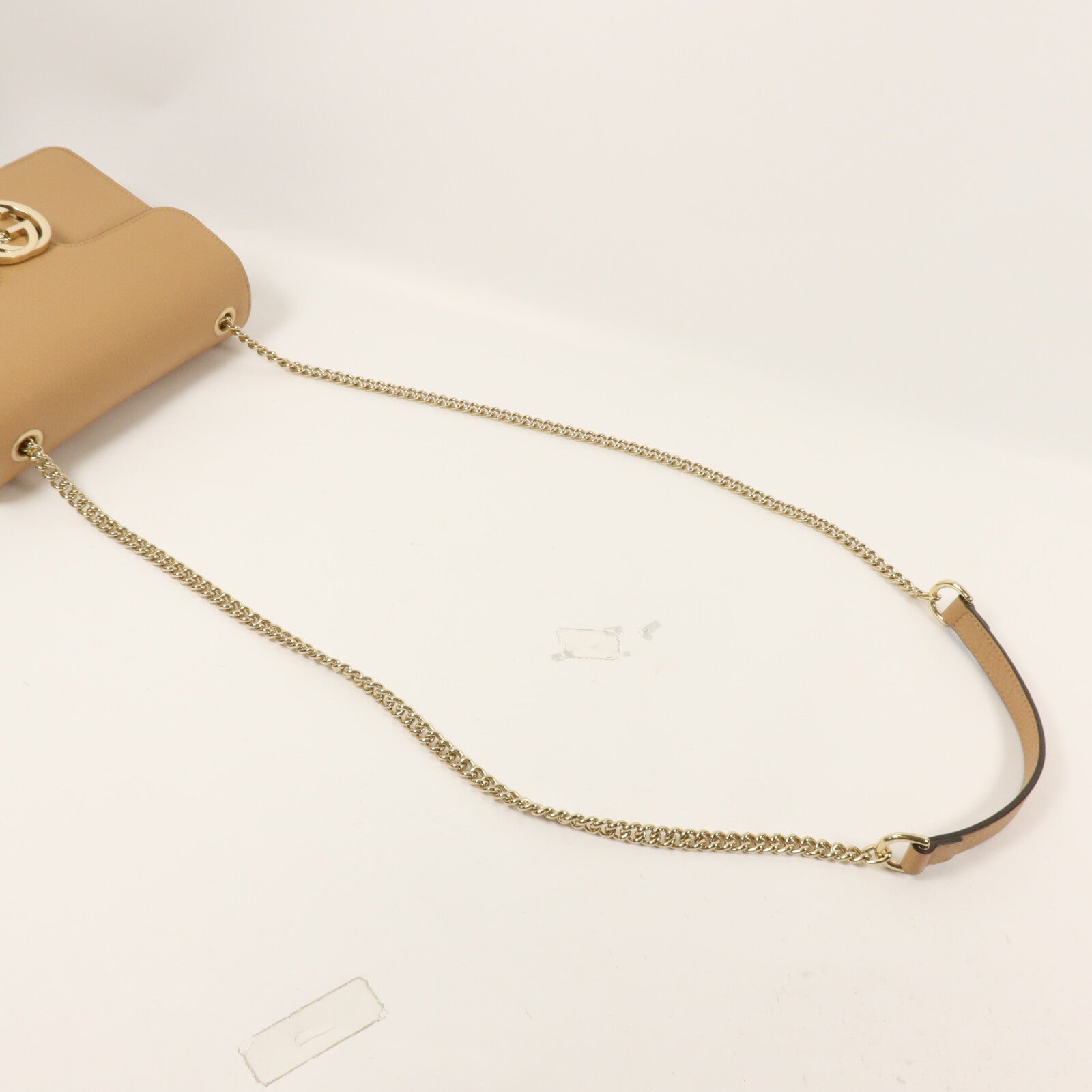 GUCCI 牛皮皮革Interlocking G Chain Shoulder鏈帶肩背袋