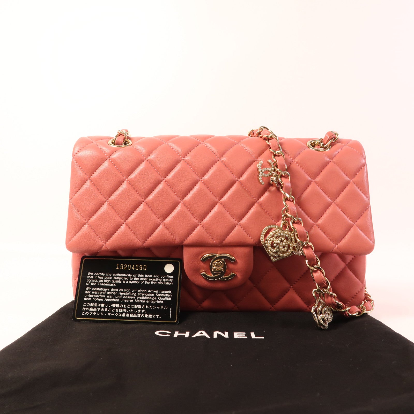 CHANEL 羊皮皮革Chain Shoulder金扣肩背袋
